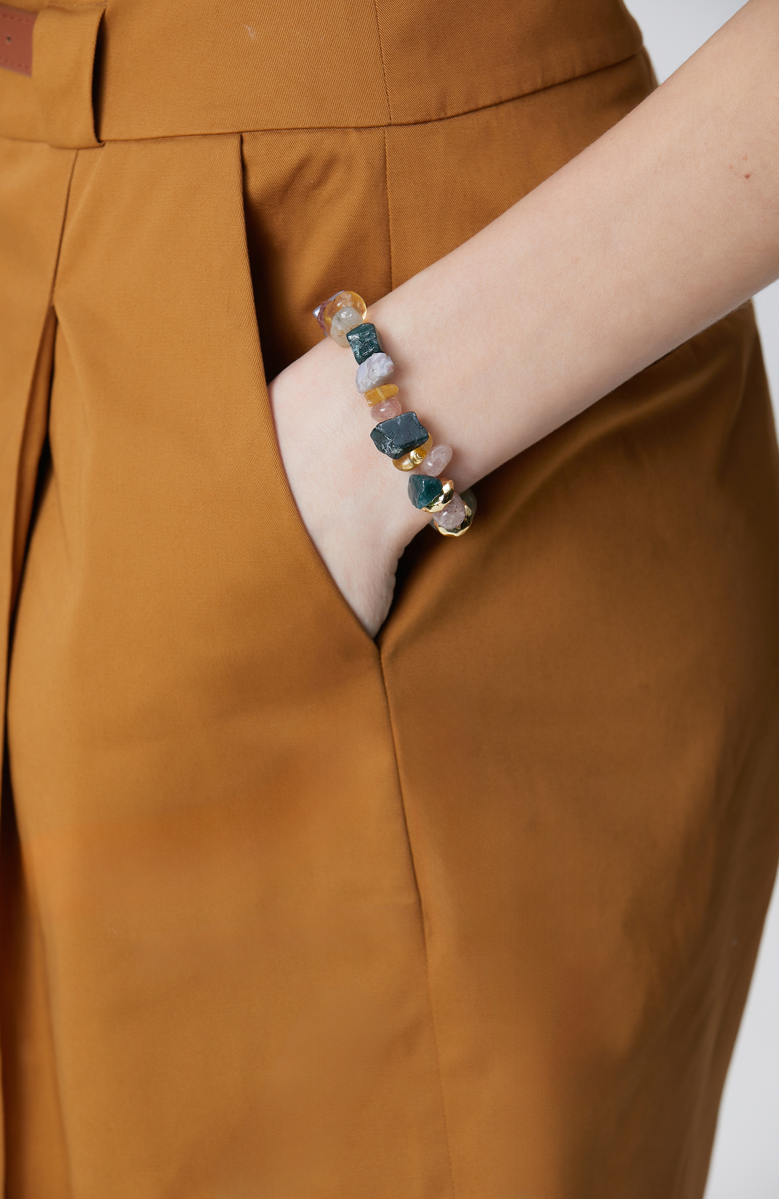 Renkli Doğal Taş Kadın Bileklik