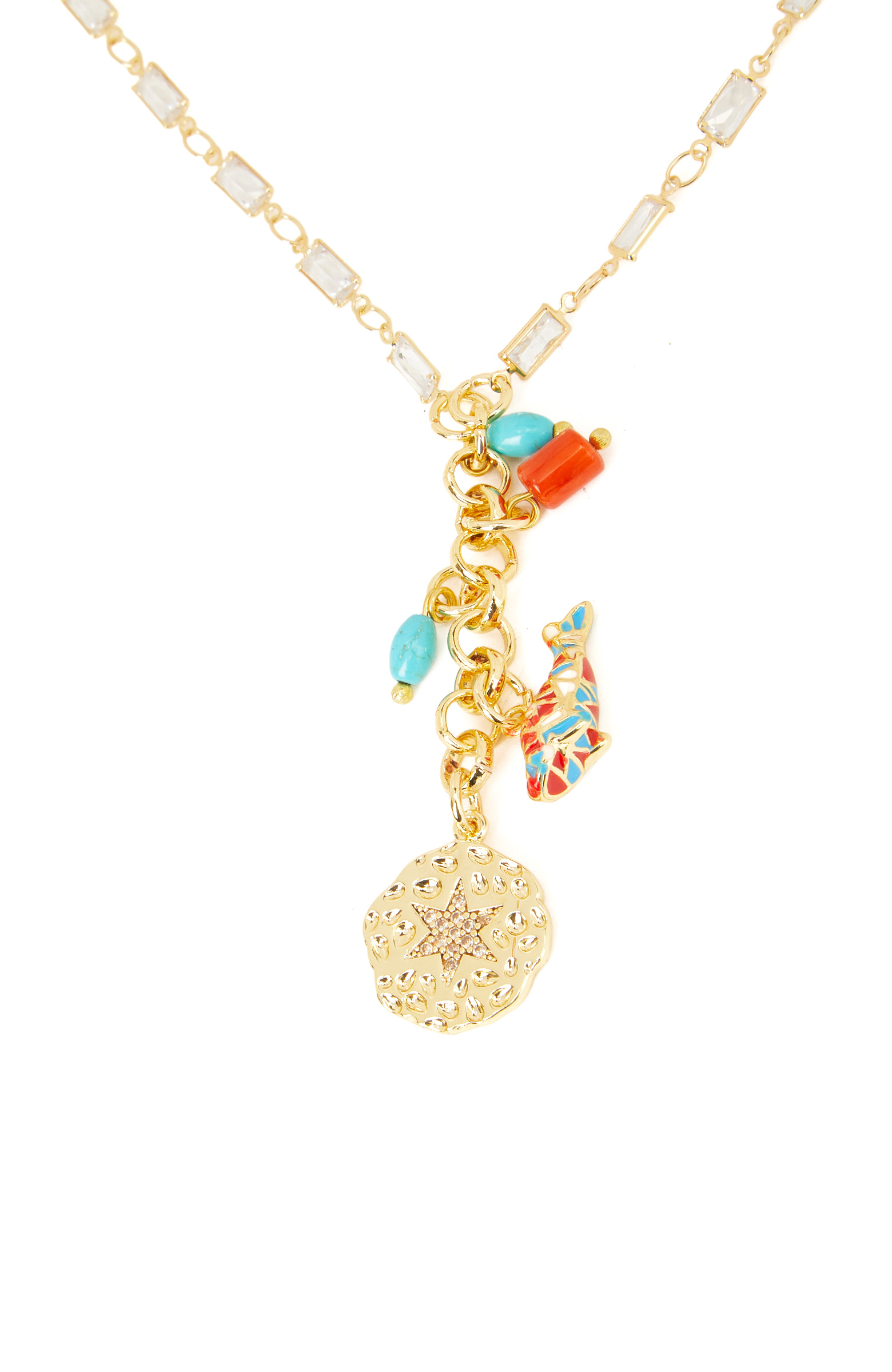 Gold Taşlı Kadın Uzun Kolye