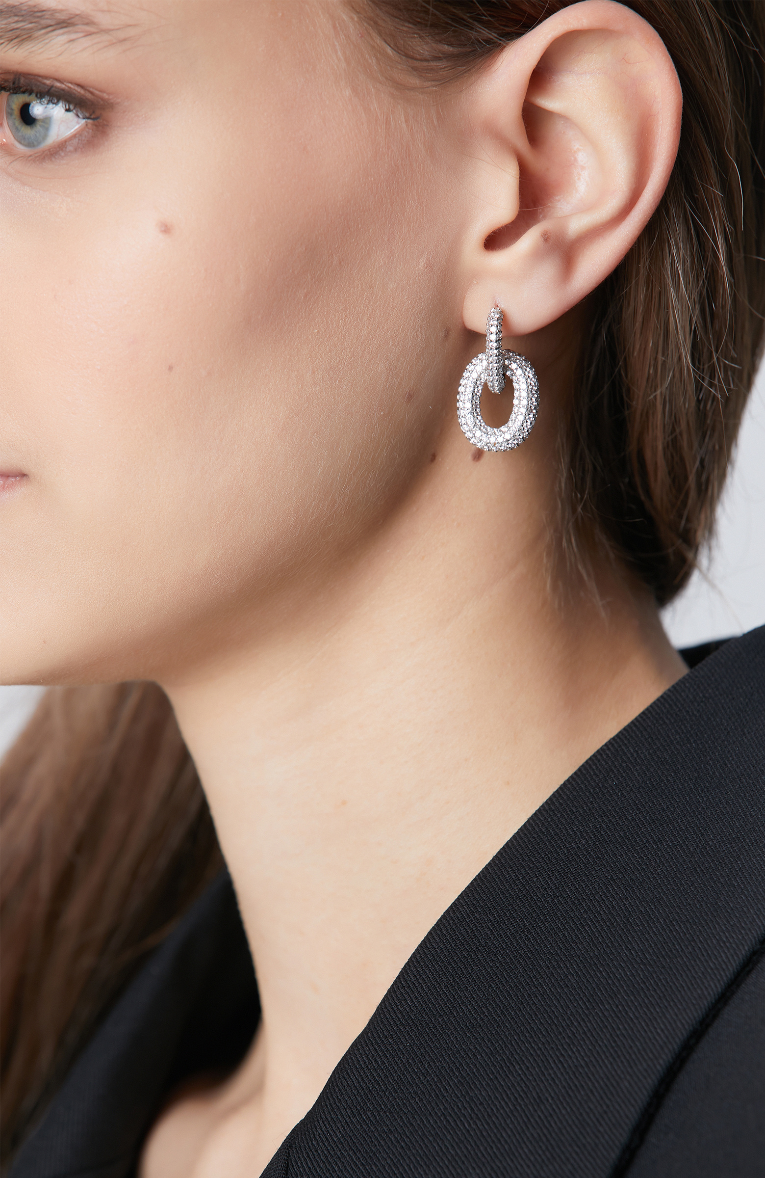 Silver Women's Cuffed Earrings