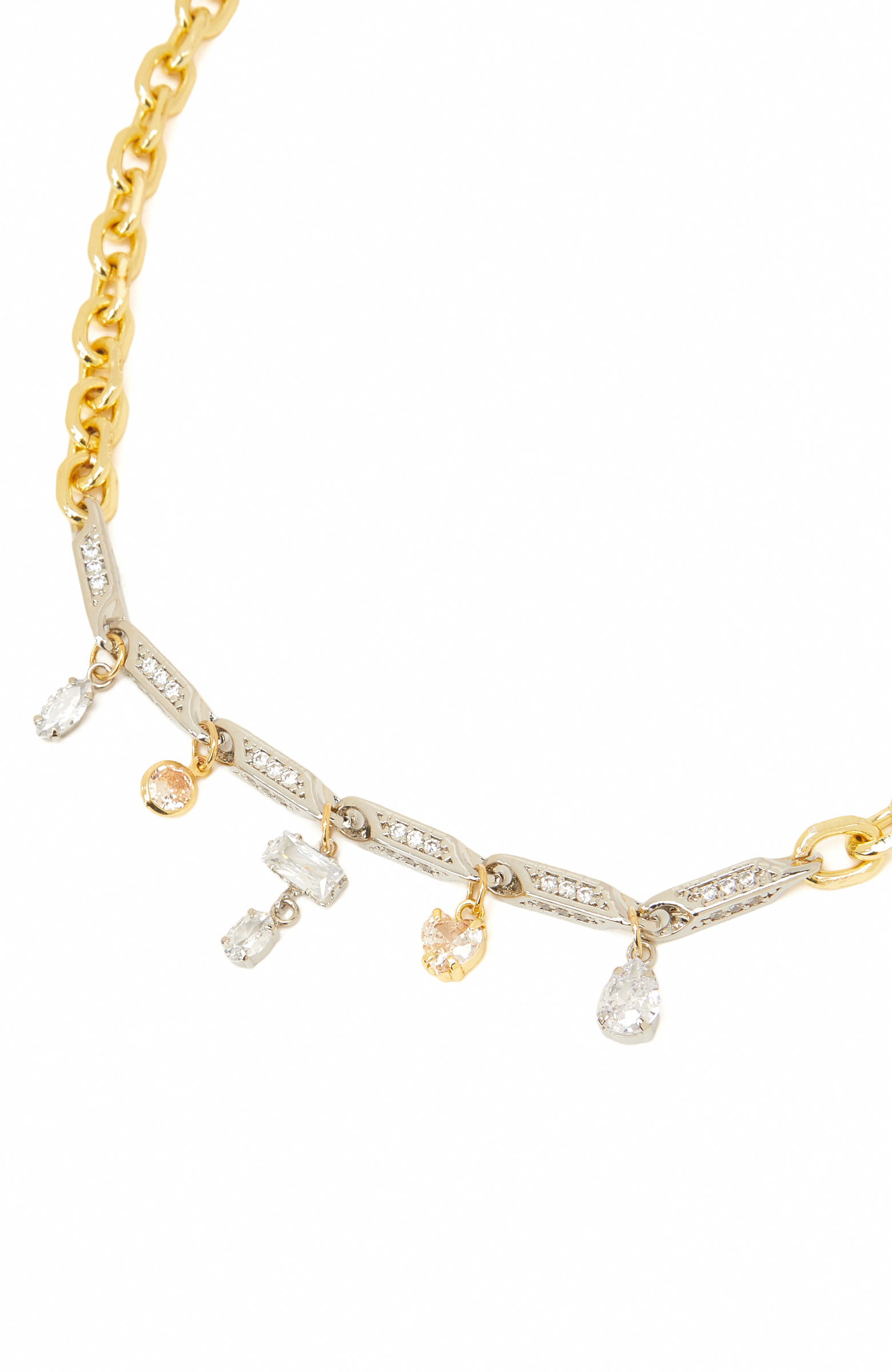 Silver Gold Taşlı Kadın Kolye