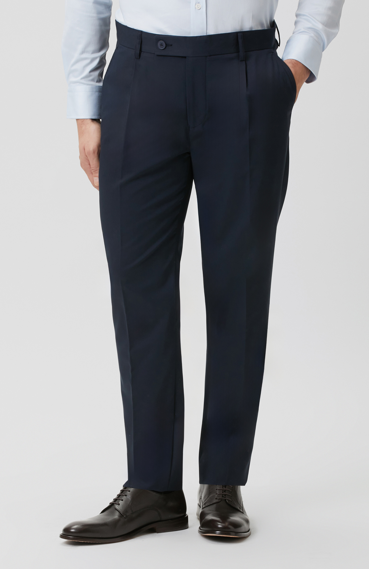 Lacivert Çift Pilili Pantolon