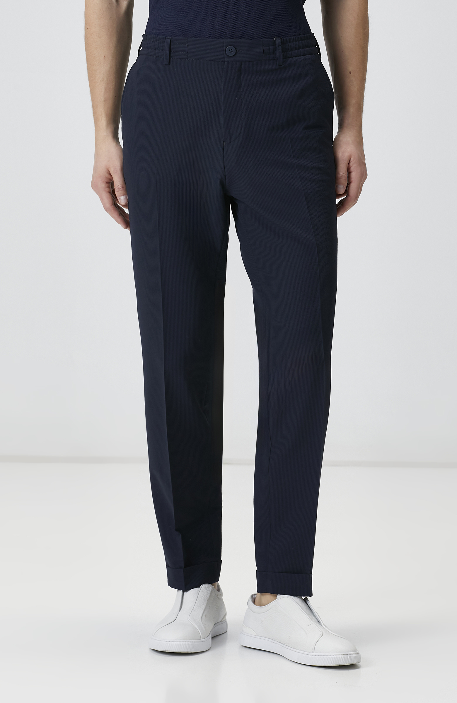 N-Tech Lacivert Gofreli Jogger Pantolon