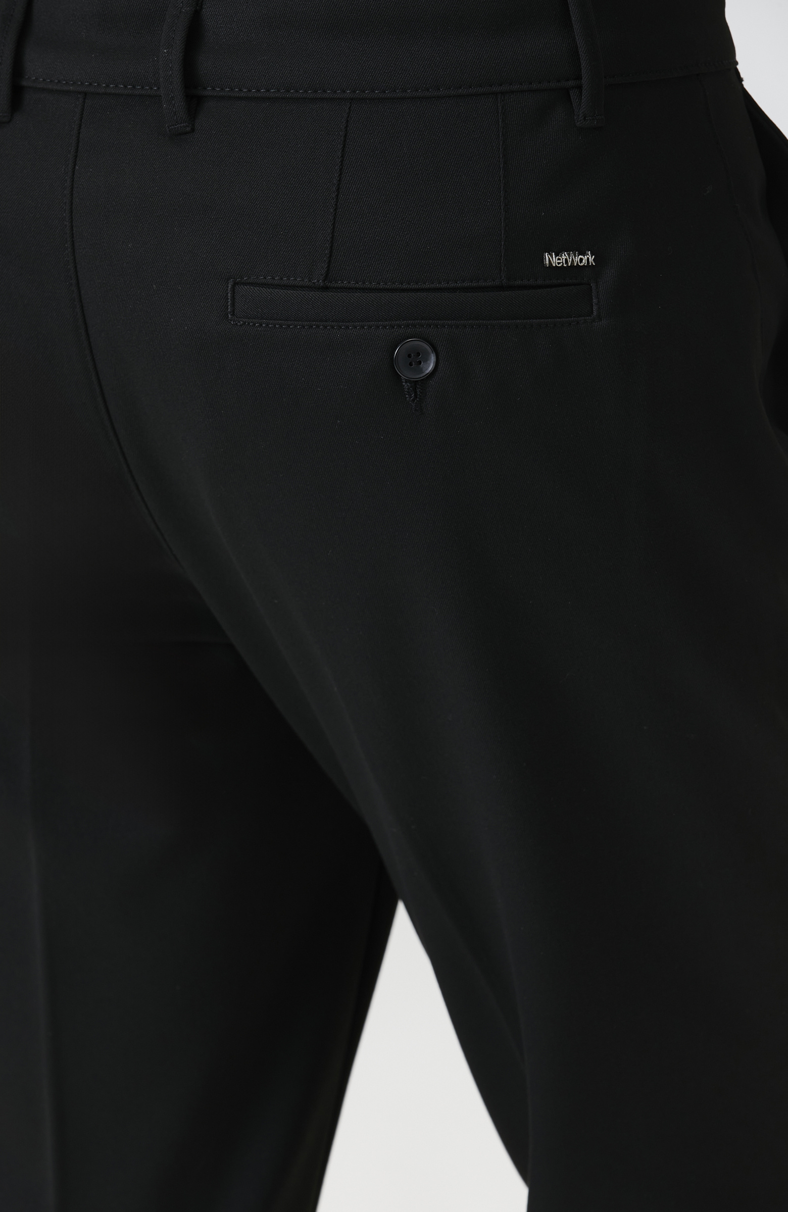 Siyah Düz Dokuma Pantolon