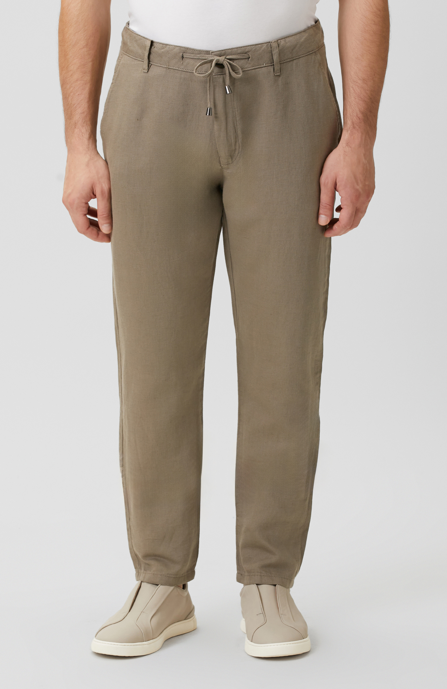 Vizon Dokuma Pamuk Keten Armür Desen Pantolon