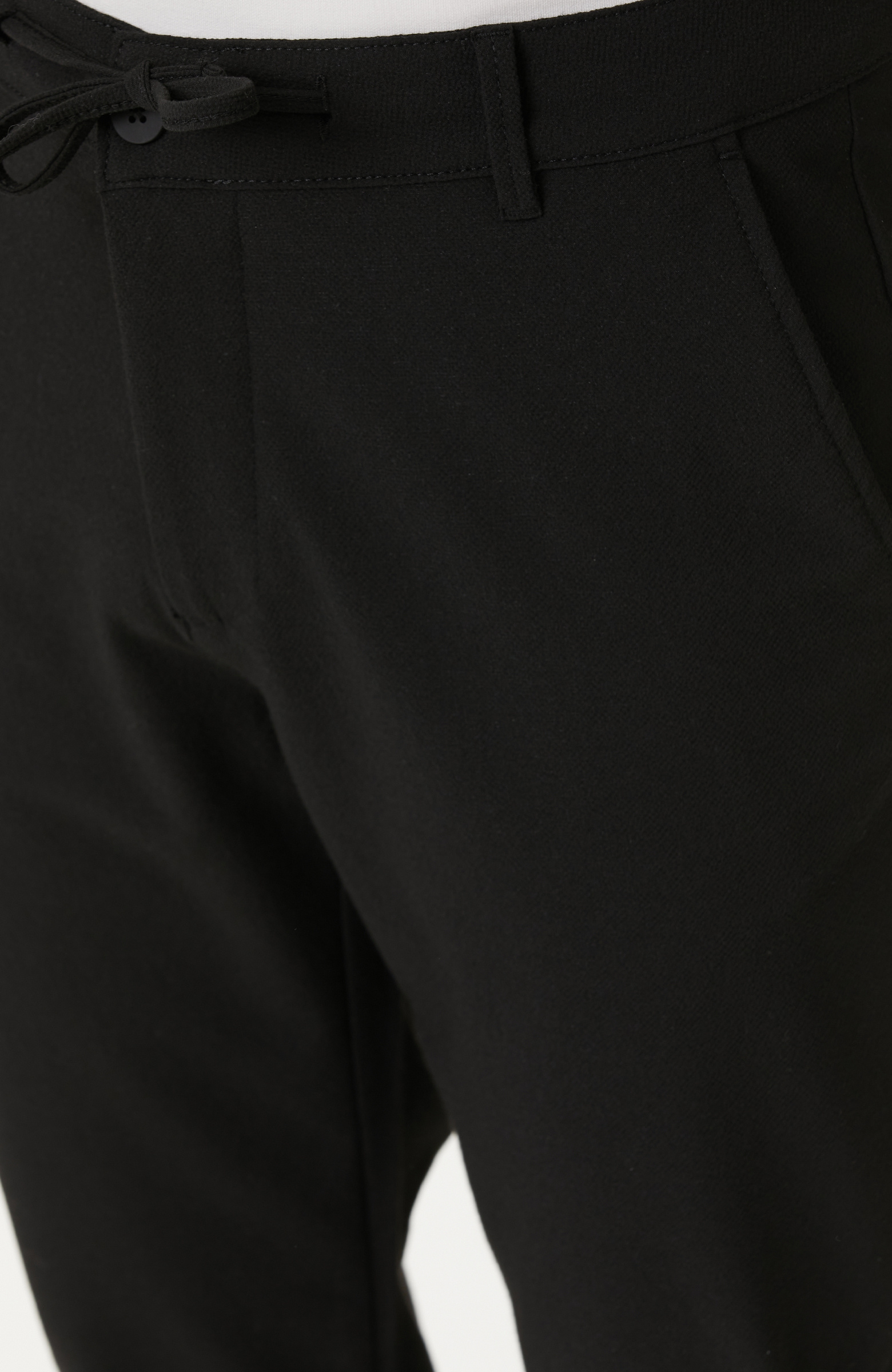 Siyah Jogger Gofre Desen Dokuma Pantolon