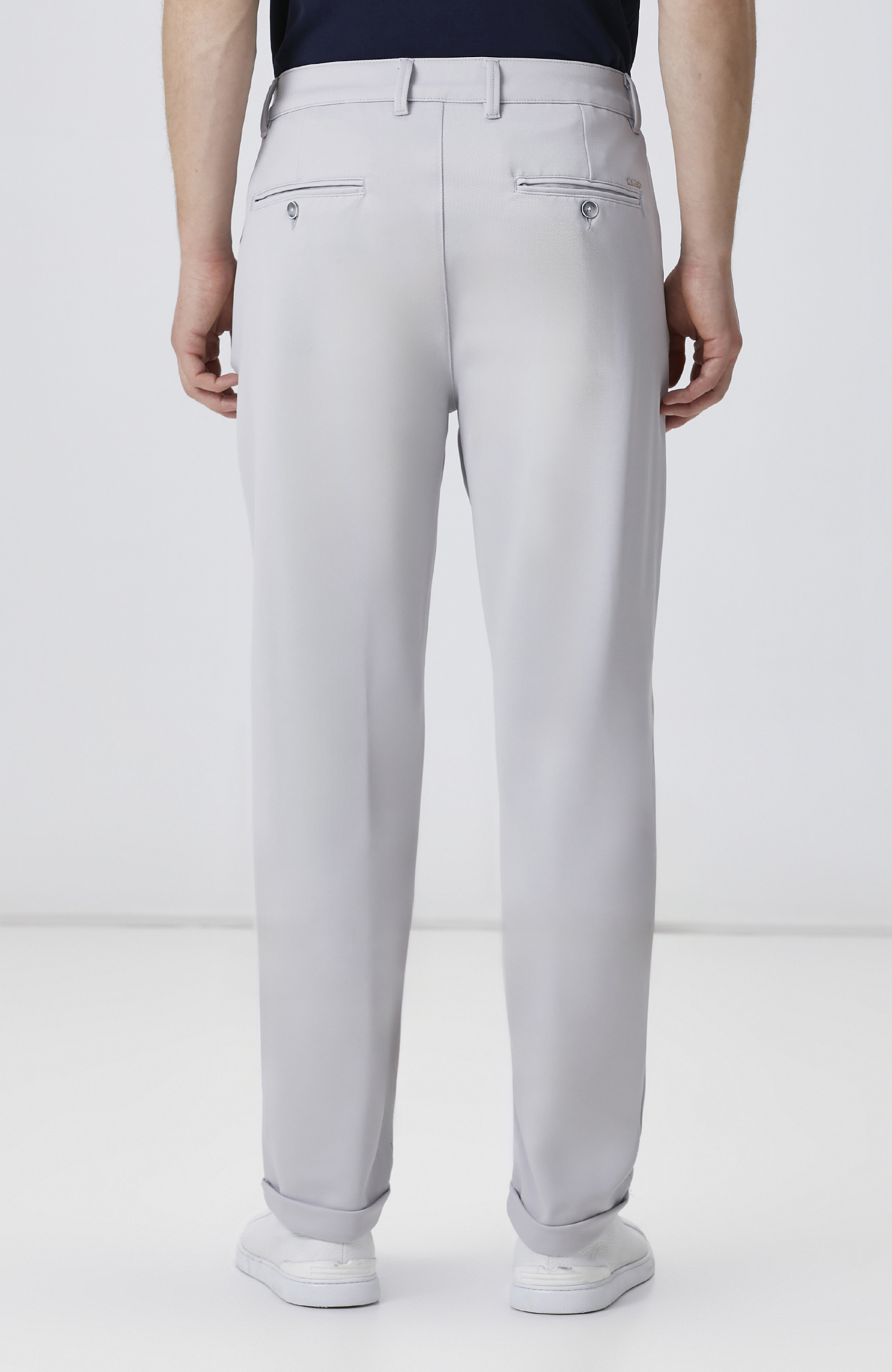 Gri Duble Paça Diyagonal Örme Jogger Pantolon