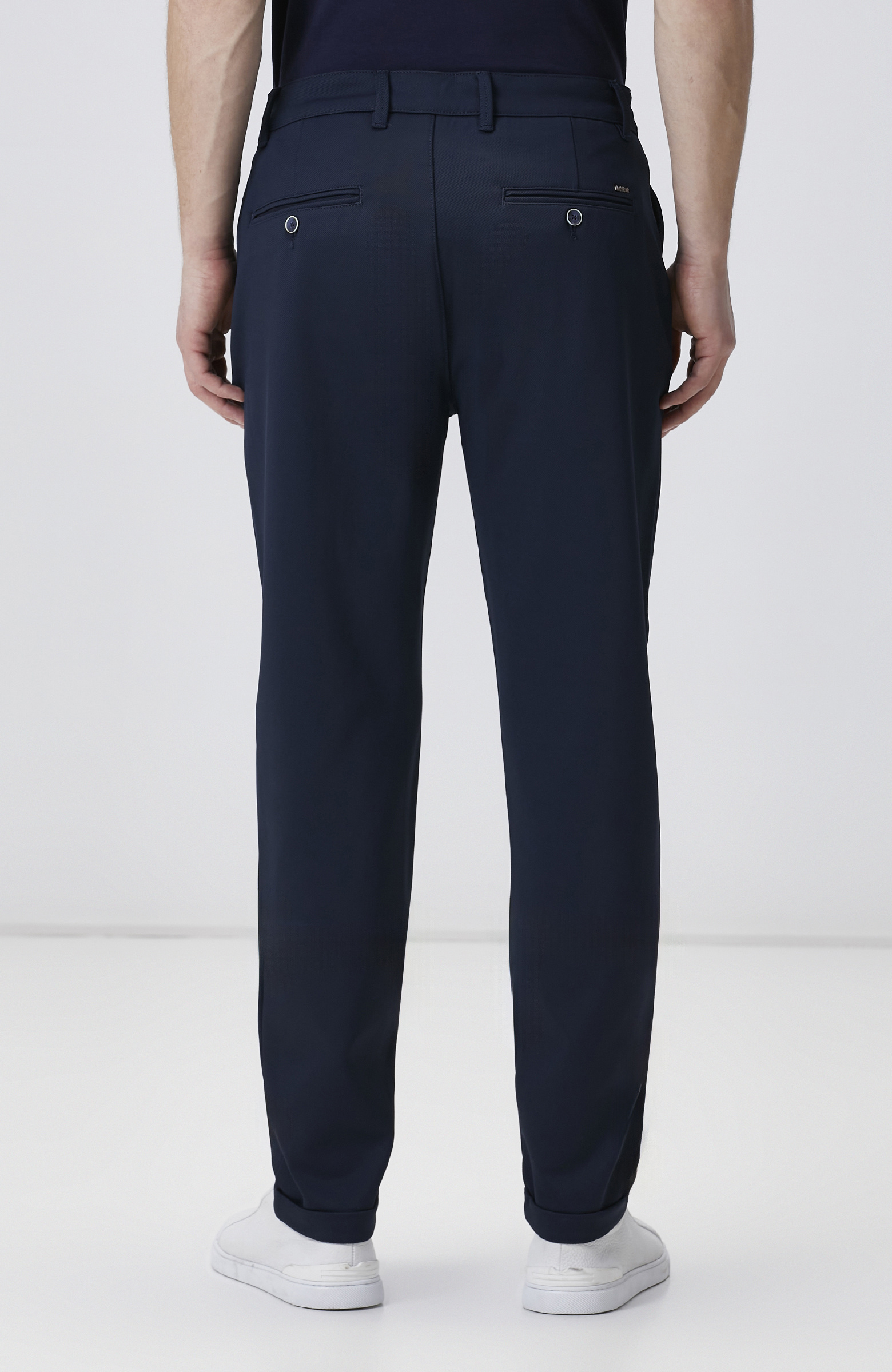 Lacivert Duble Paça Diyagonal Örme Jogger Pantolon