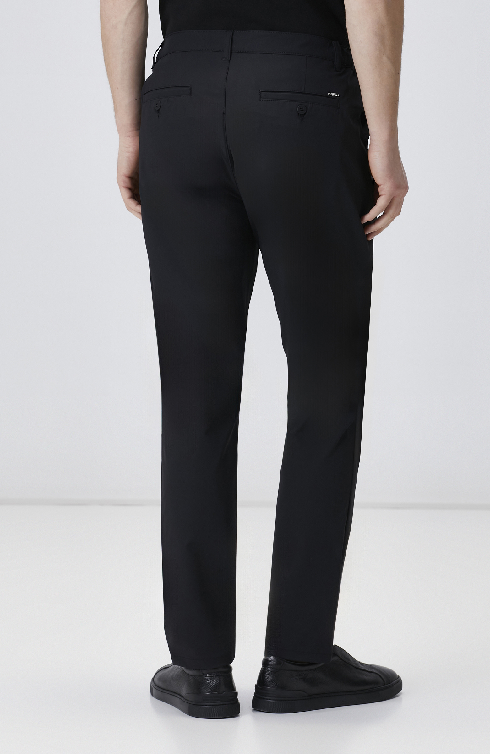 Siyah Beli Lastikli Dokuma Jogger Pantolon