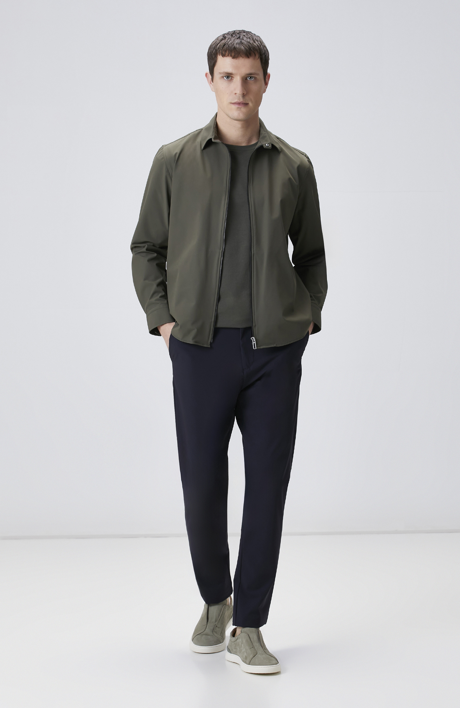 Lacivert Beli Lastikli Dokuma Jogger Pantolon