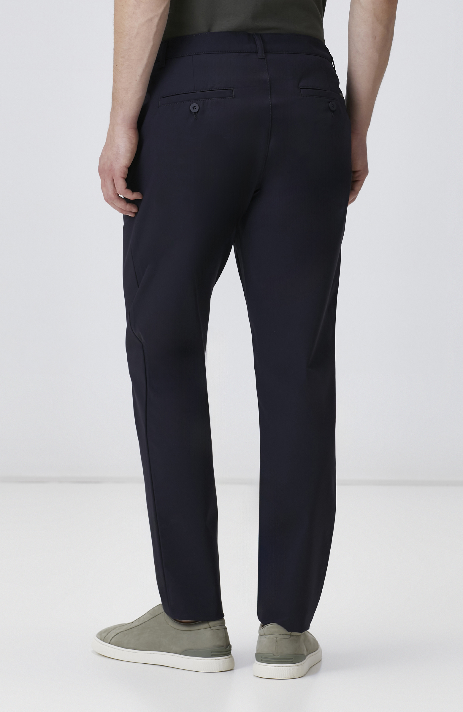 Lacivert Beli Lastikli Dokuma Jogger Pantolon