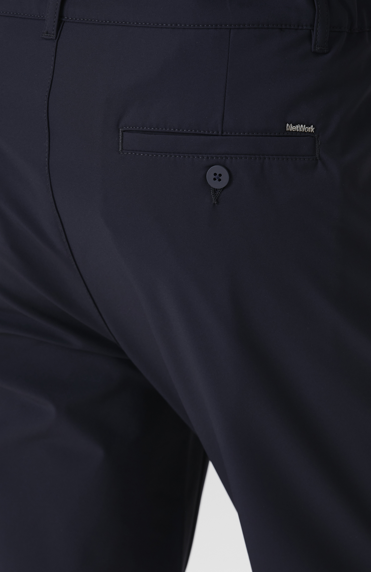 Lacivert Beli Lastikli Dokuma Jogger Pantolon