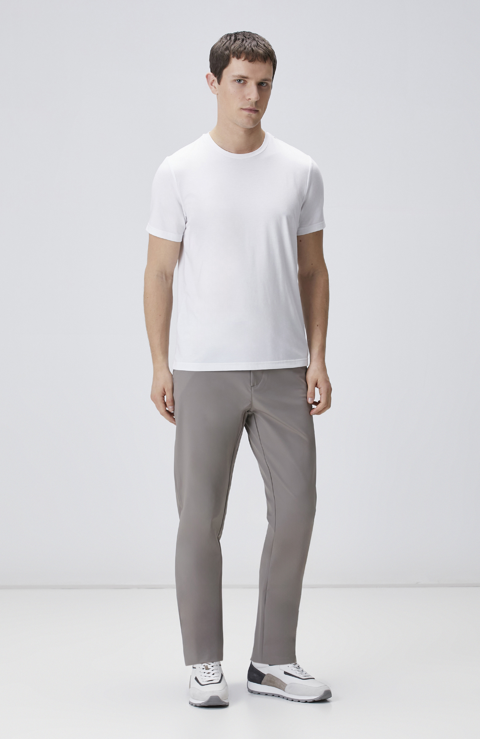 Vizon Beli Lastikli Dokuma Jogger Pantolon