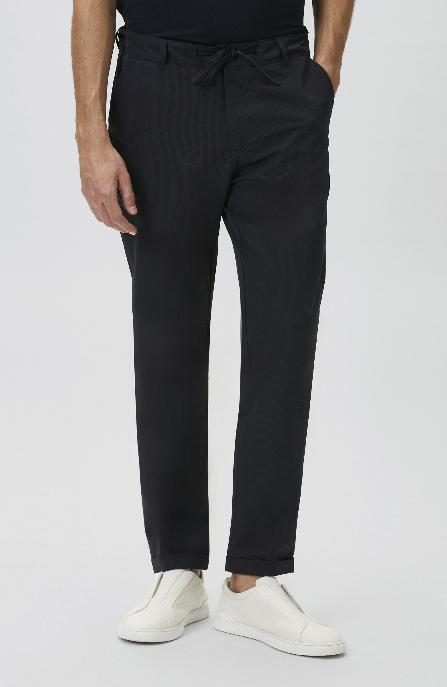 Navy Blue Striped Seer Jogger Pants