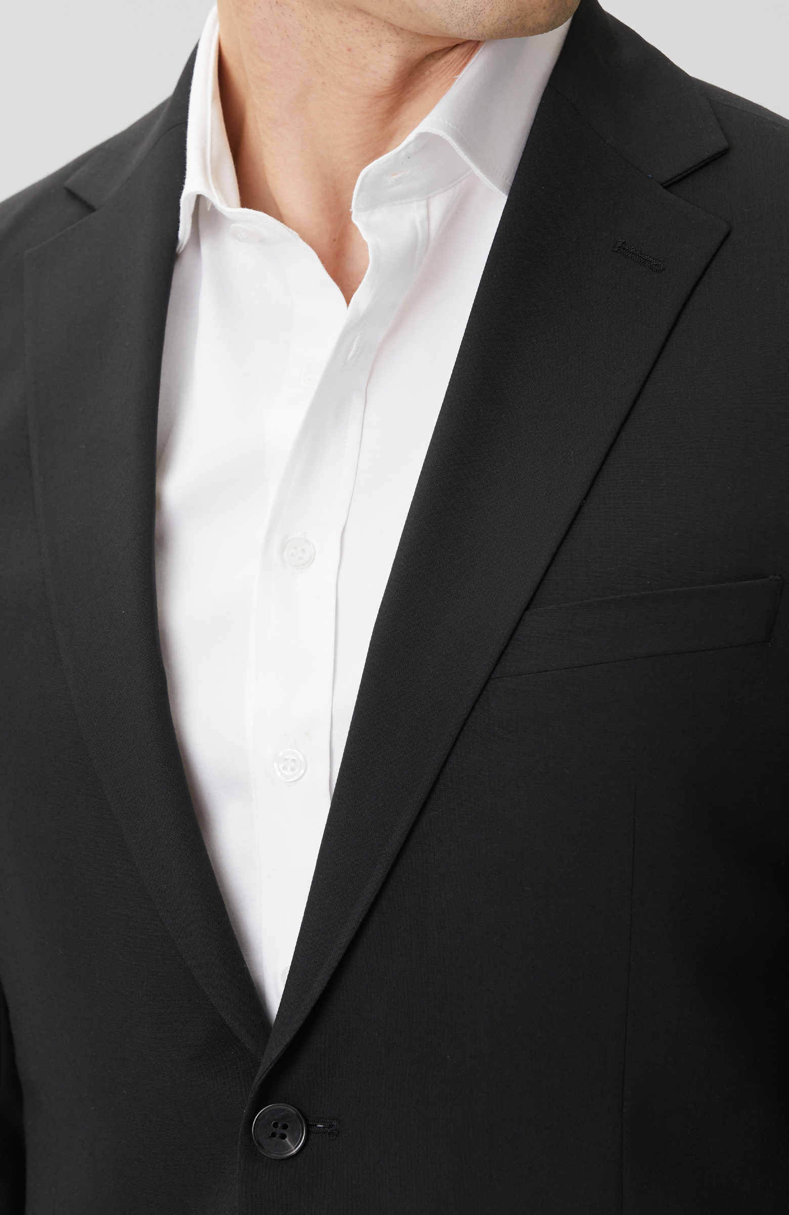 Siyah Slim fit Yünlü Takım Elbise