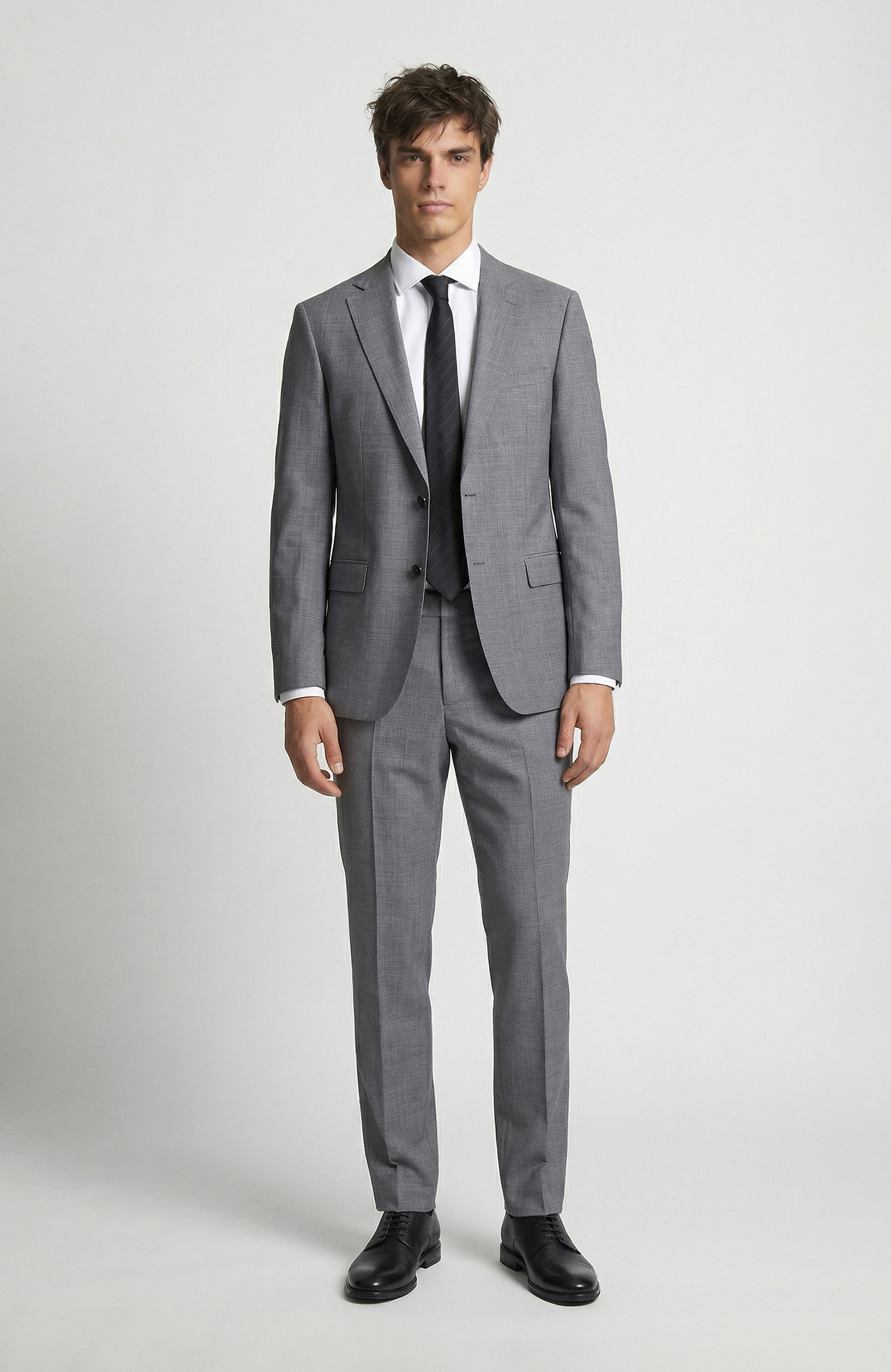 Gri Melanj Takım Elbise