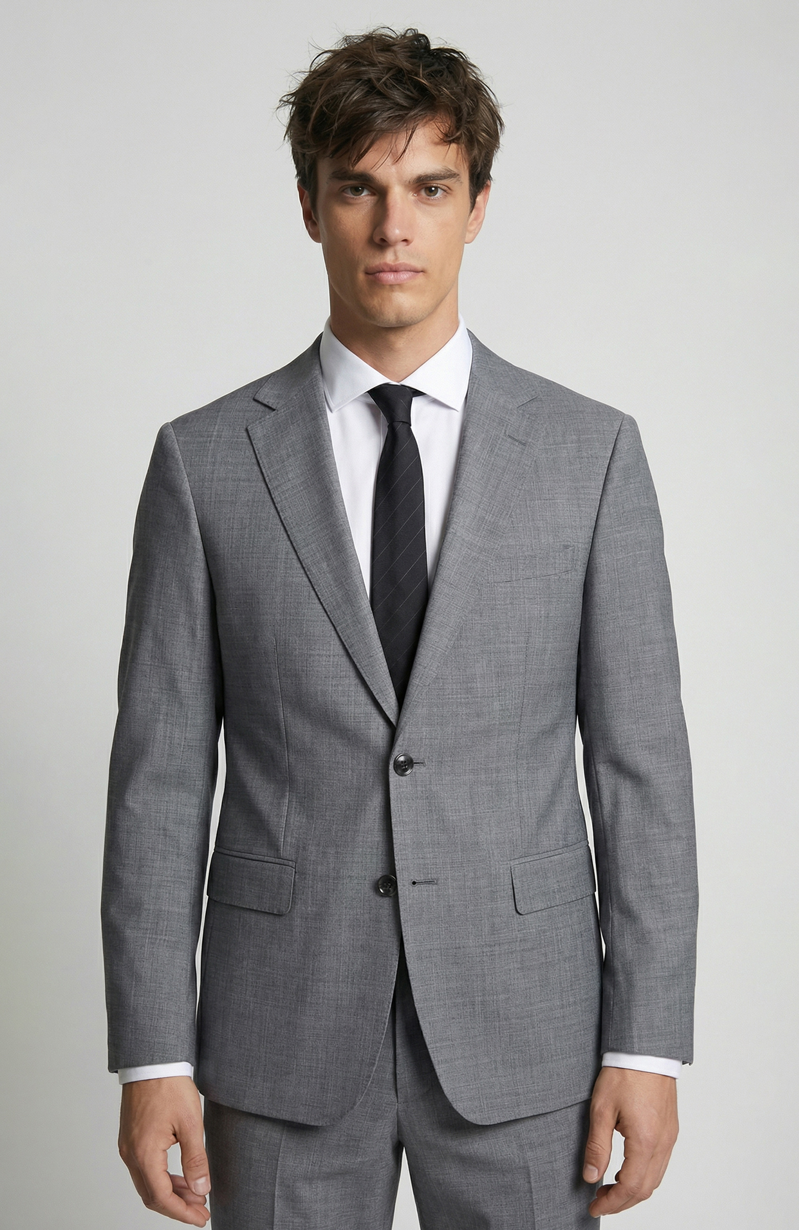 Gri Melanj Takım Elbise