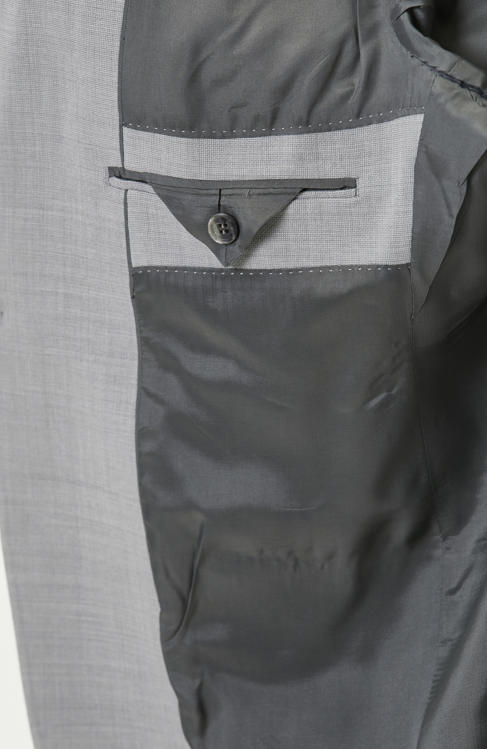 Slim Fit Açık Gri Yün Karışımlı Takım Elbise