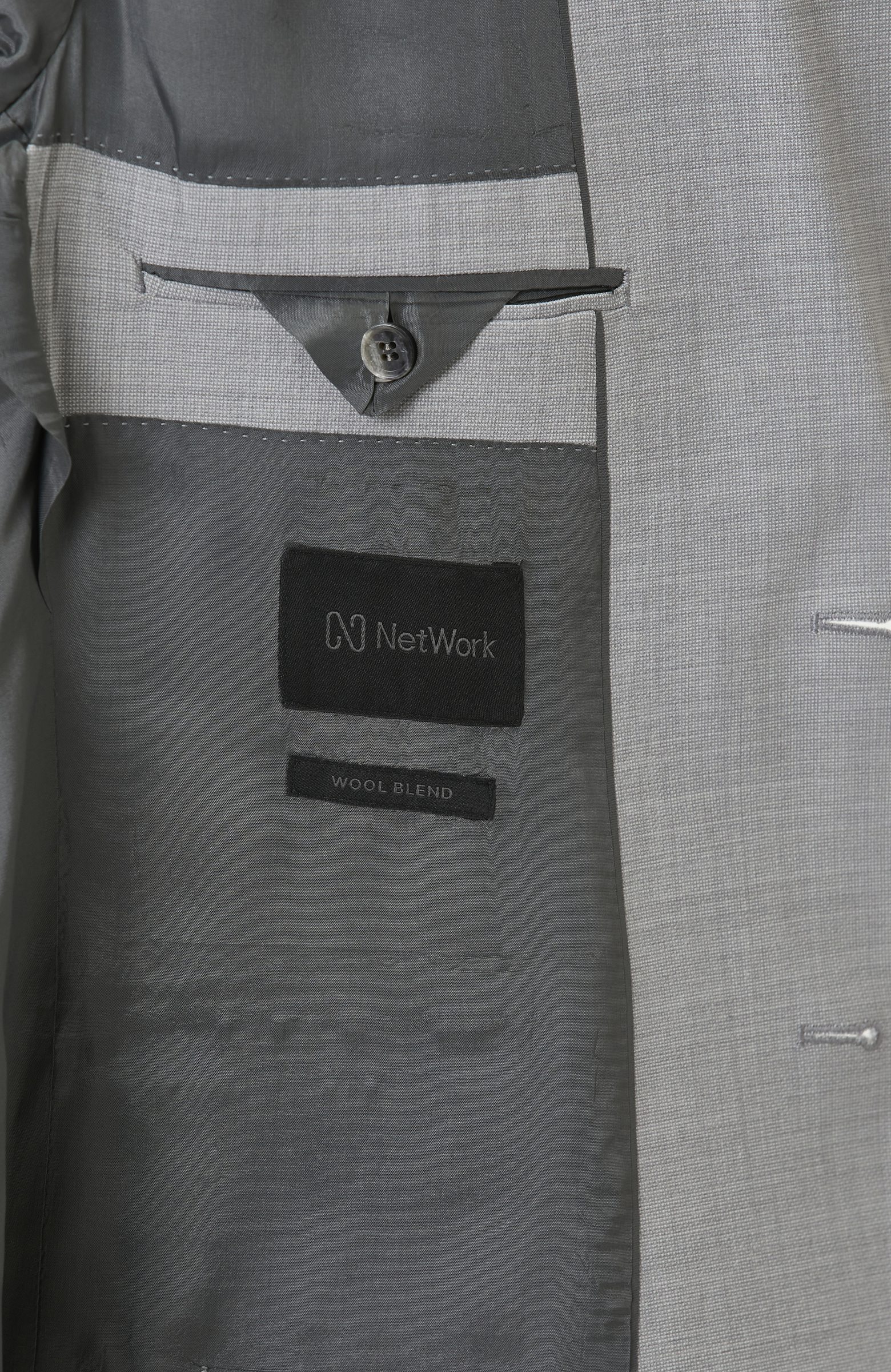 Slim Fit Açık Gri Yün Karışımlı Takım Elbise