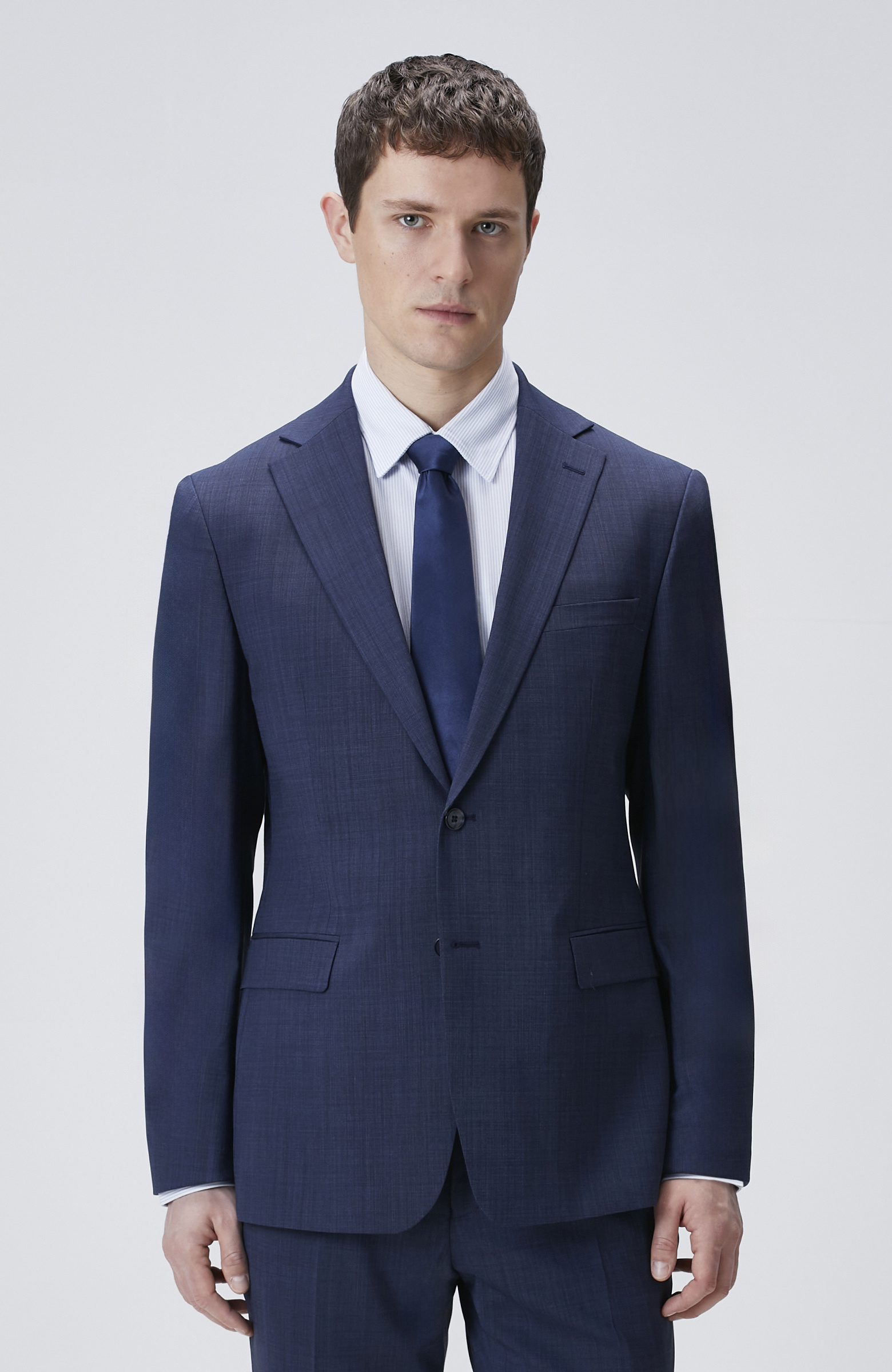 Lacivert Yün Karışımlı Takım Elbise