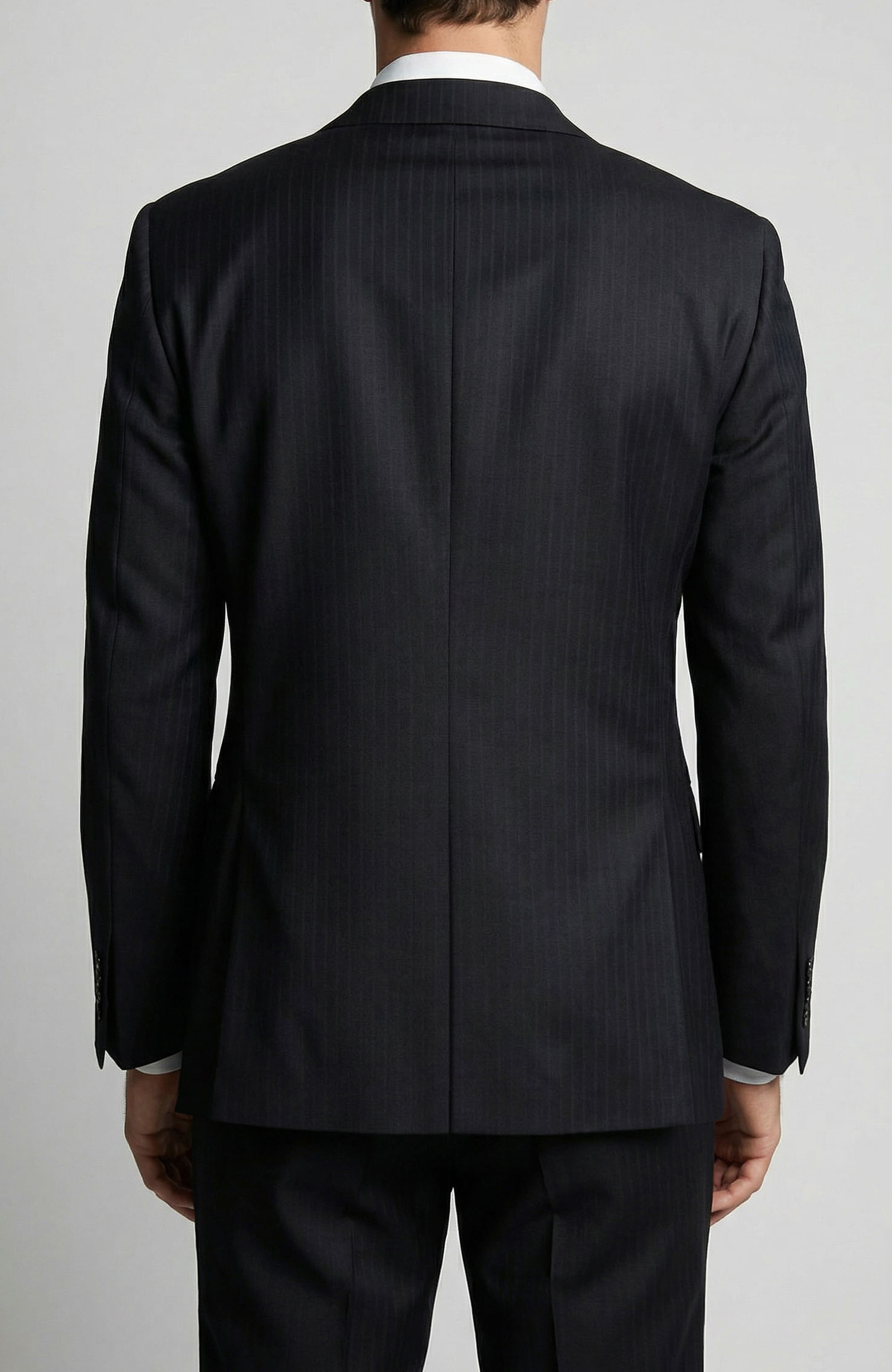 Slim Fit Siyah Yün Takım Elbise