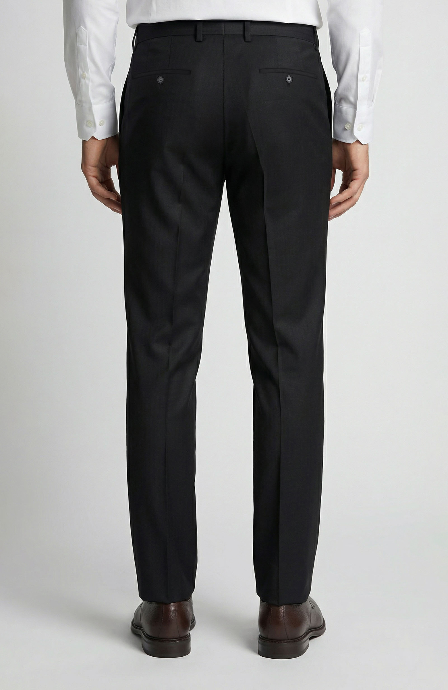 Slim Fit Siyah Yün Takım Elbise