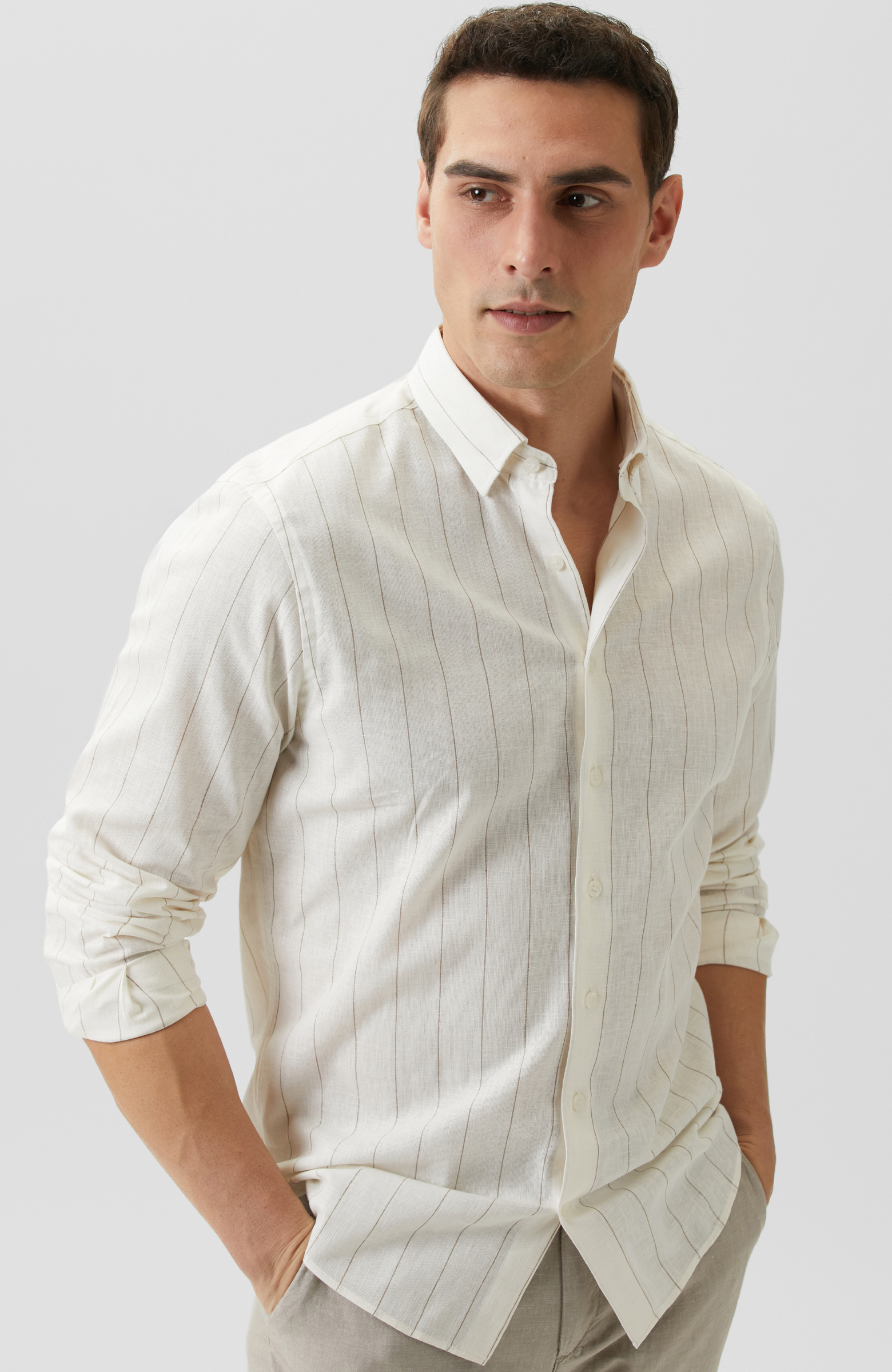 Ekru Kahverengi Gömlek