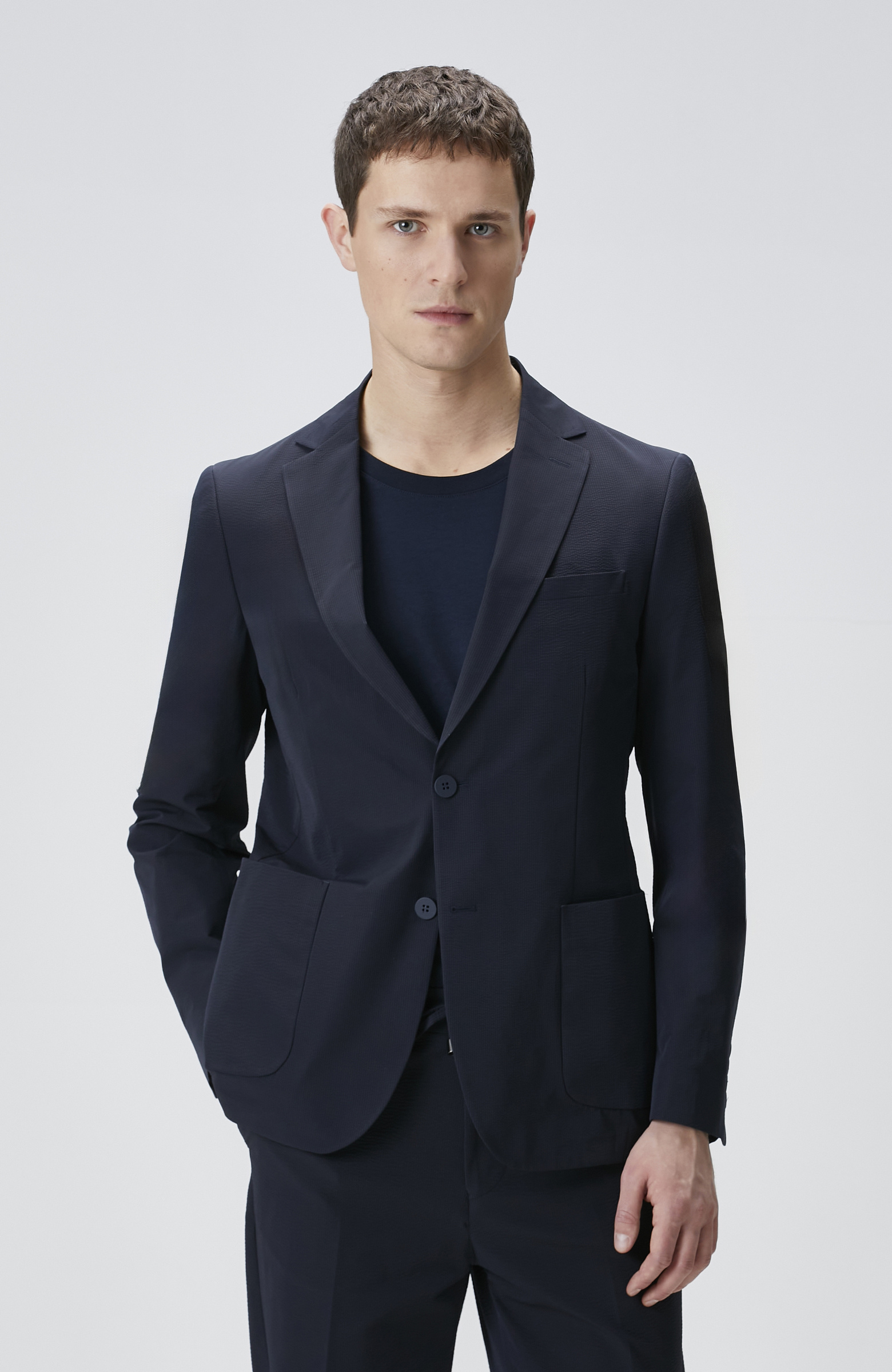 Lacivert Çizgili Takım Elbise