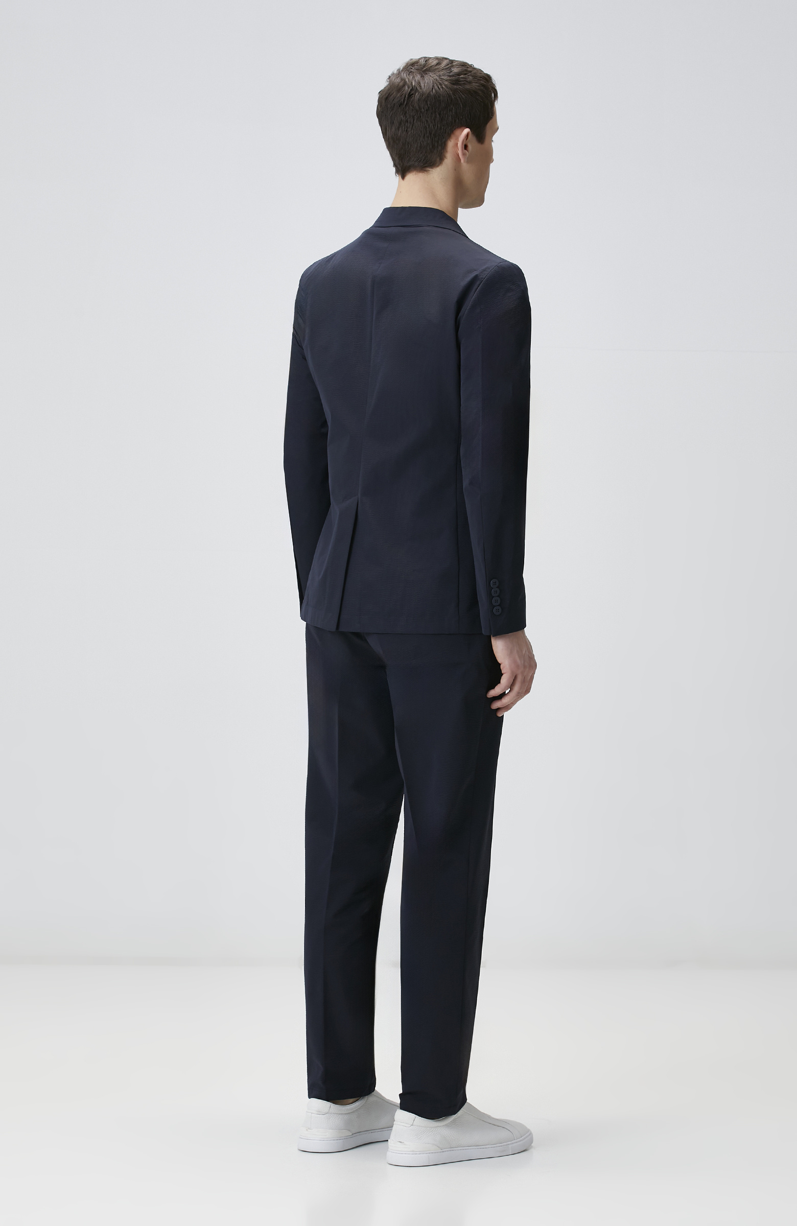 Lacivert Çizgili Takım Elbise