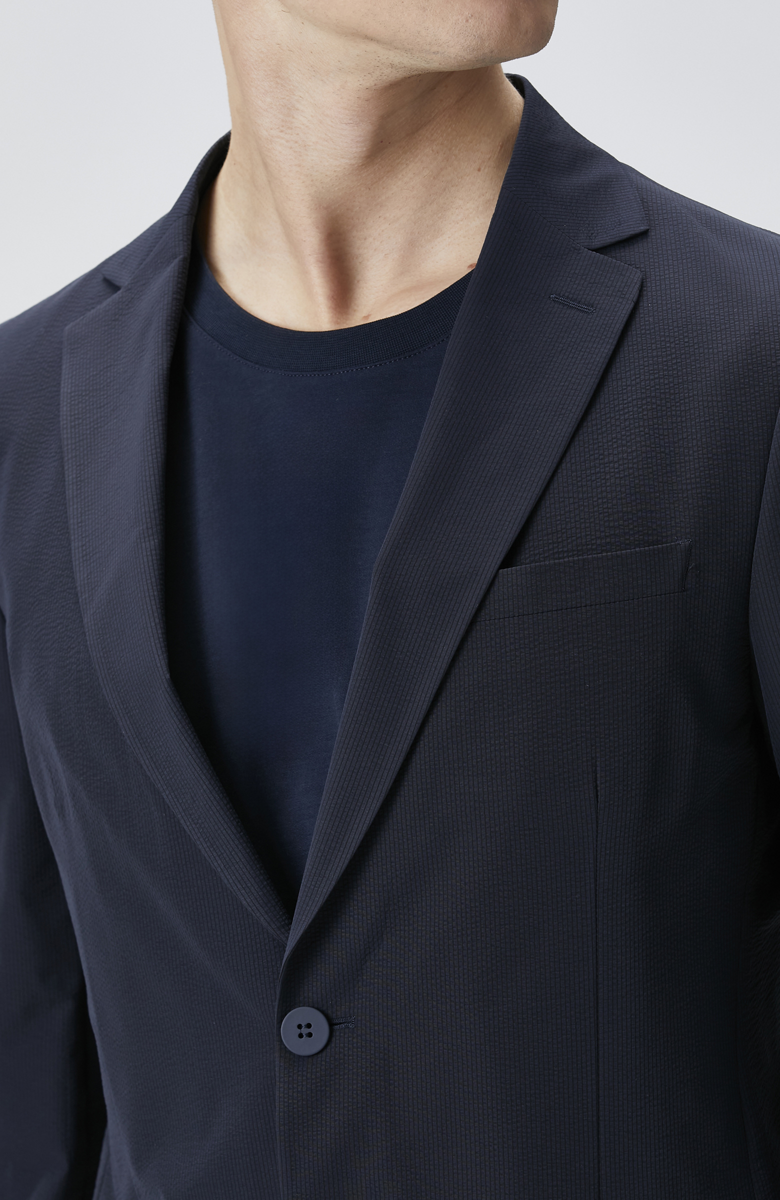 Lacivert Çizgili Takım Elbise