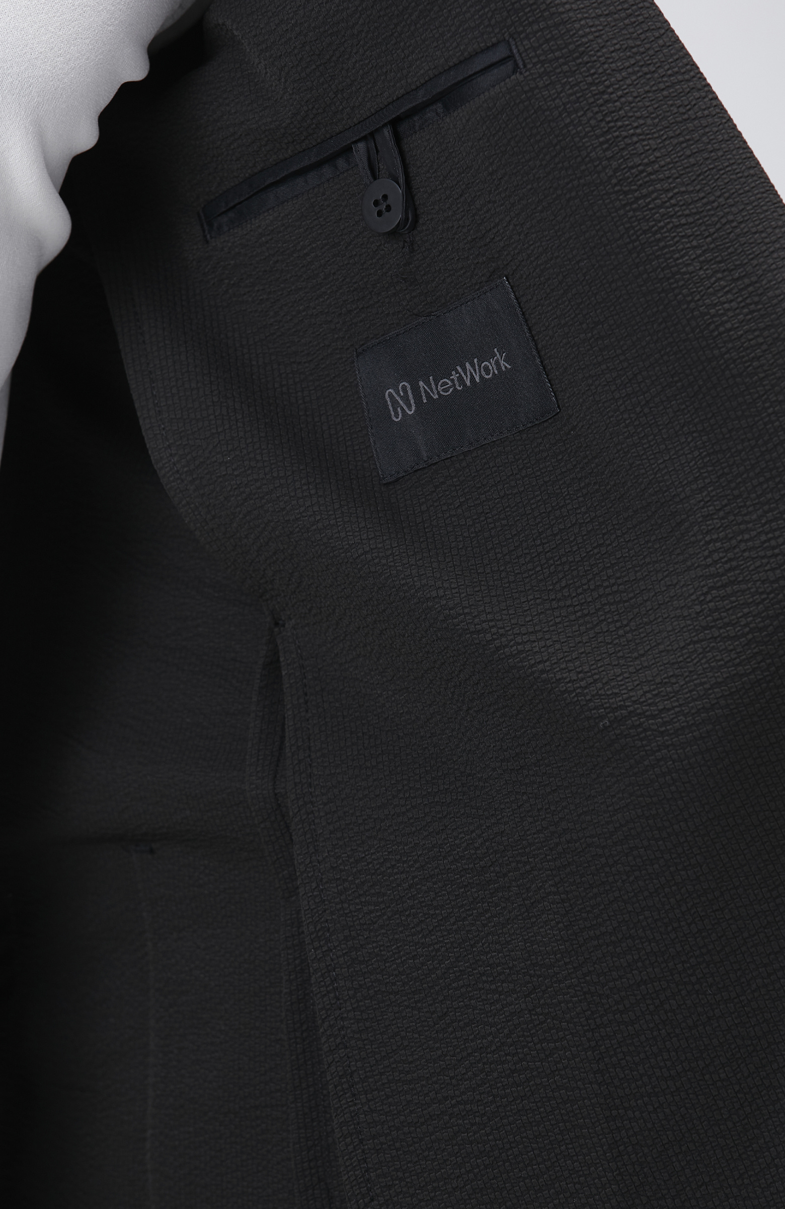 Slim Fit Siyah Çizgili Takım Elbise