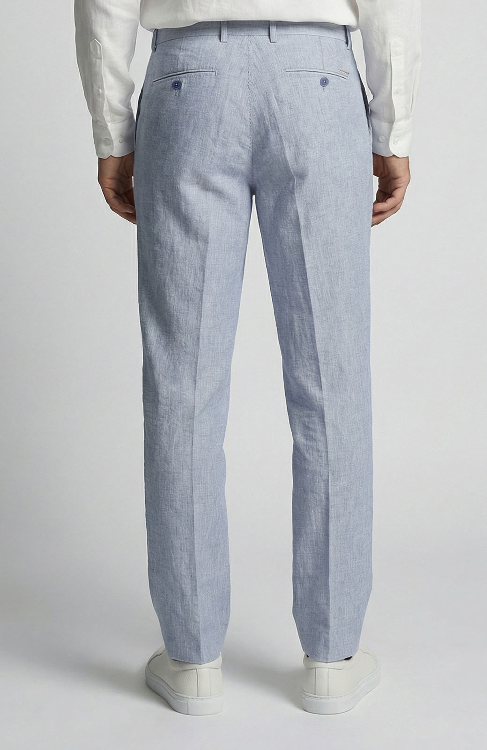 Koyu Mavi Keten Dokuma Pantolon