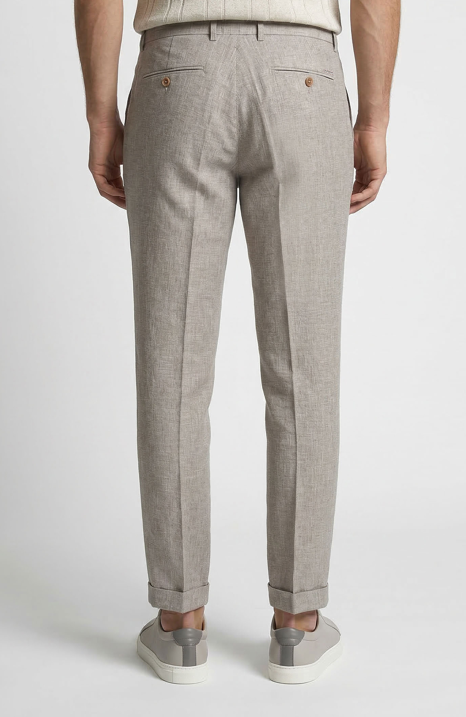 Vizon Mikro Desenli Keten Karışım Jogger Pantolon