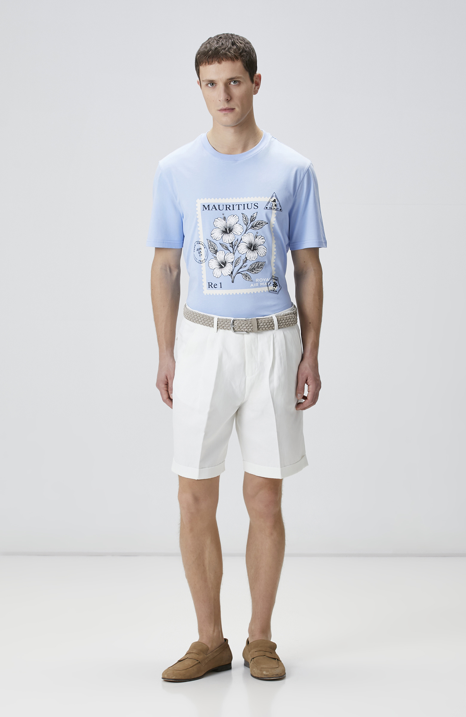 Mavi Baskılı T-shirt