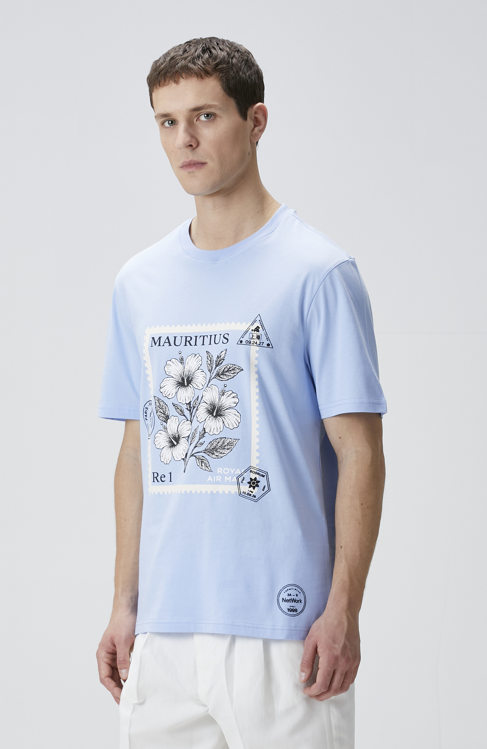 Mavi Baskılı T-shirt