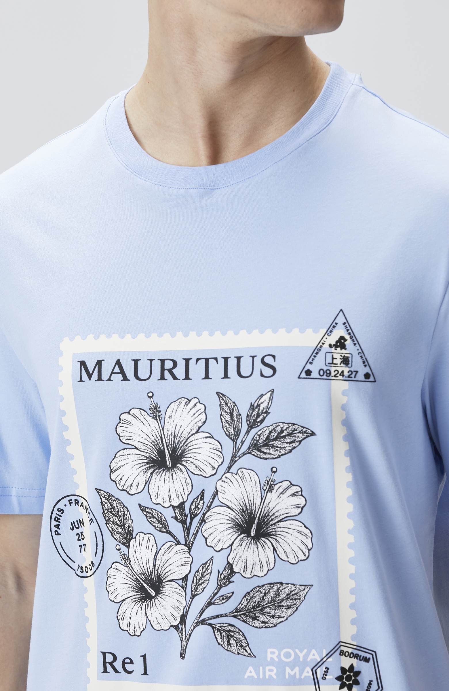 Mavi Baskılı T-shirt