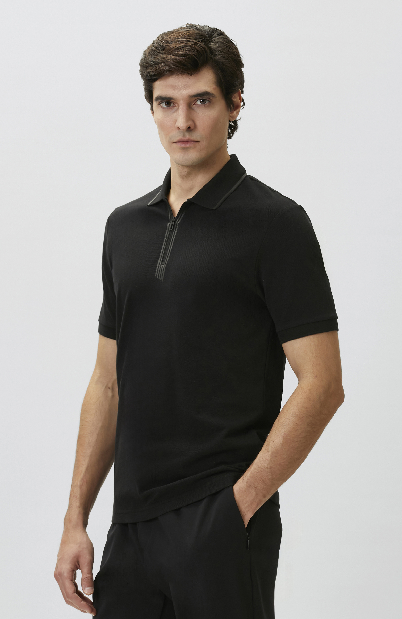 N-Tech Black Zippered T-shirt