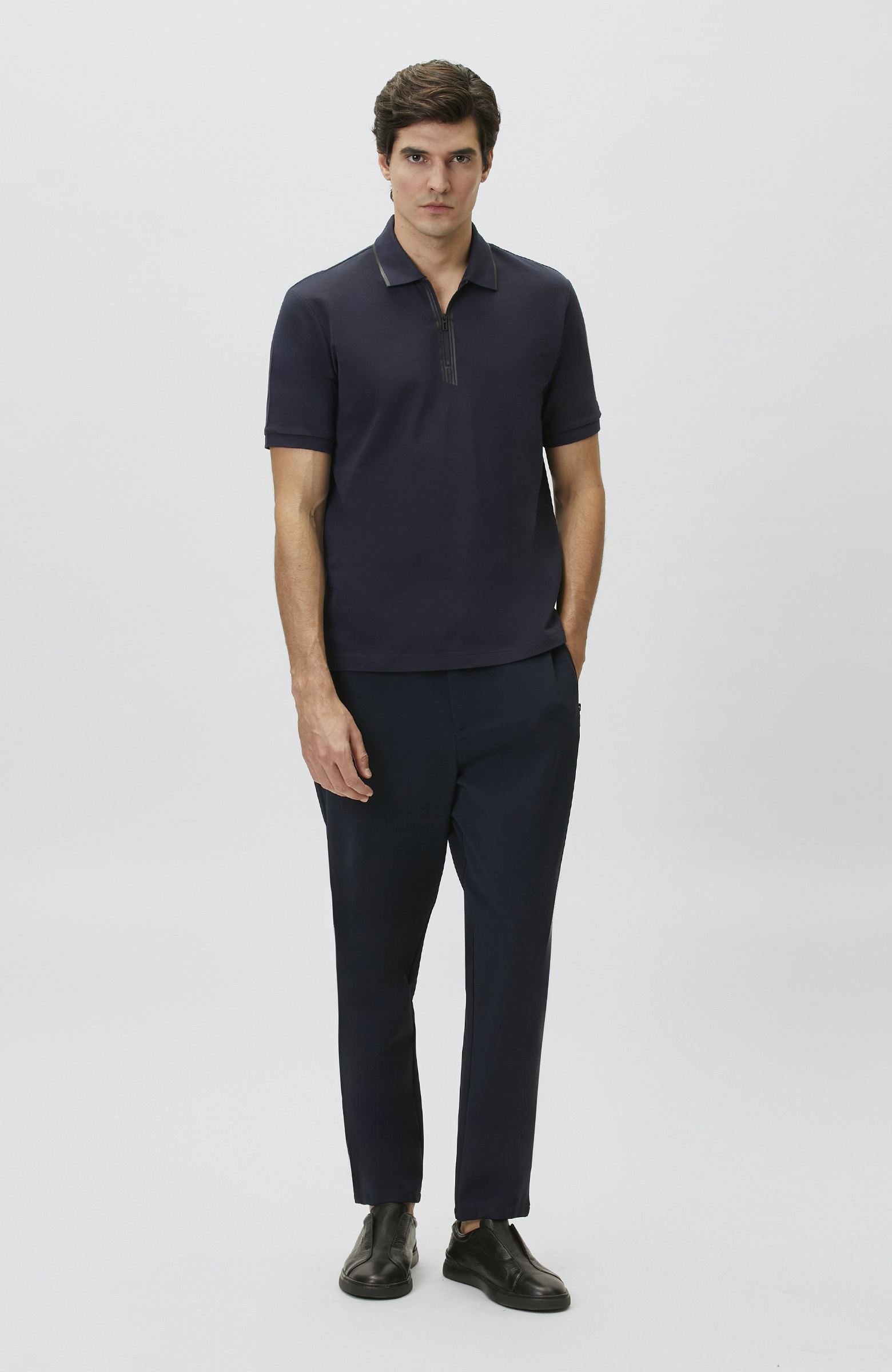 N-Tech Lacivert Fermuarlı T-shirt