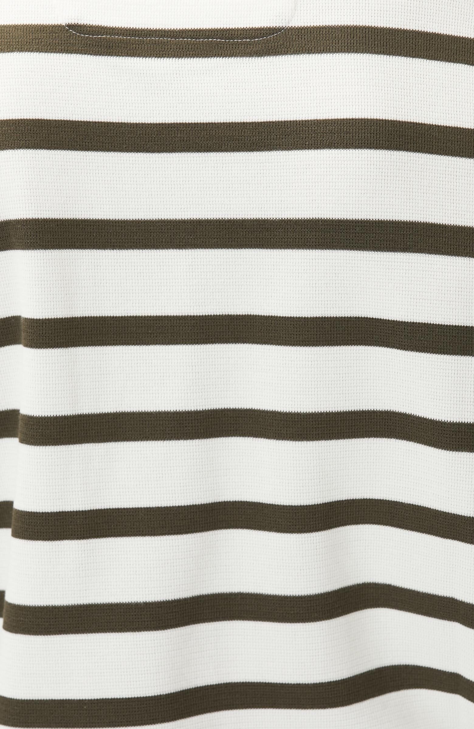 Ekru Haki Çizgili Örme T-shirt