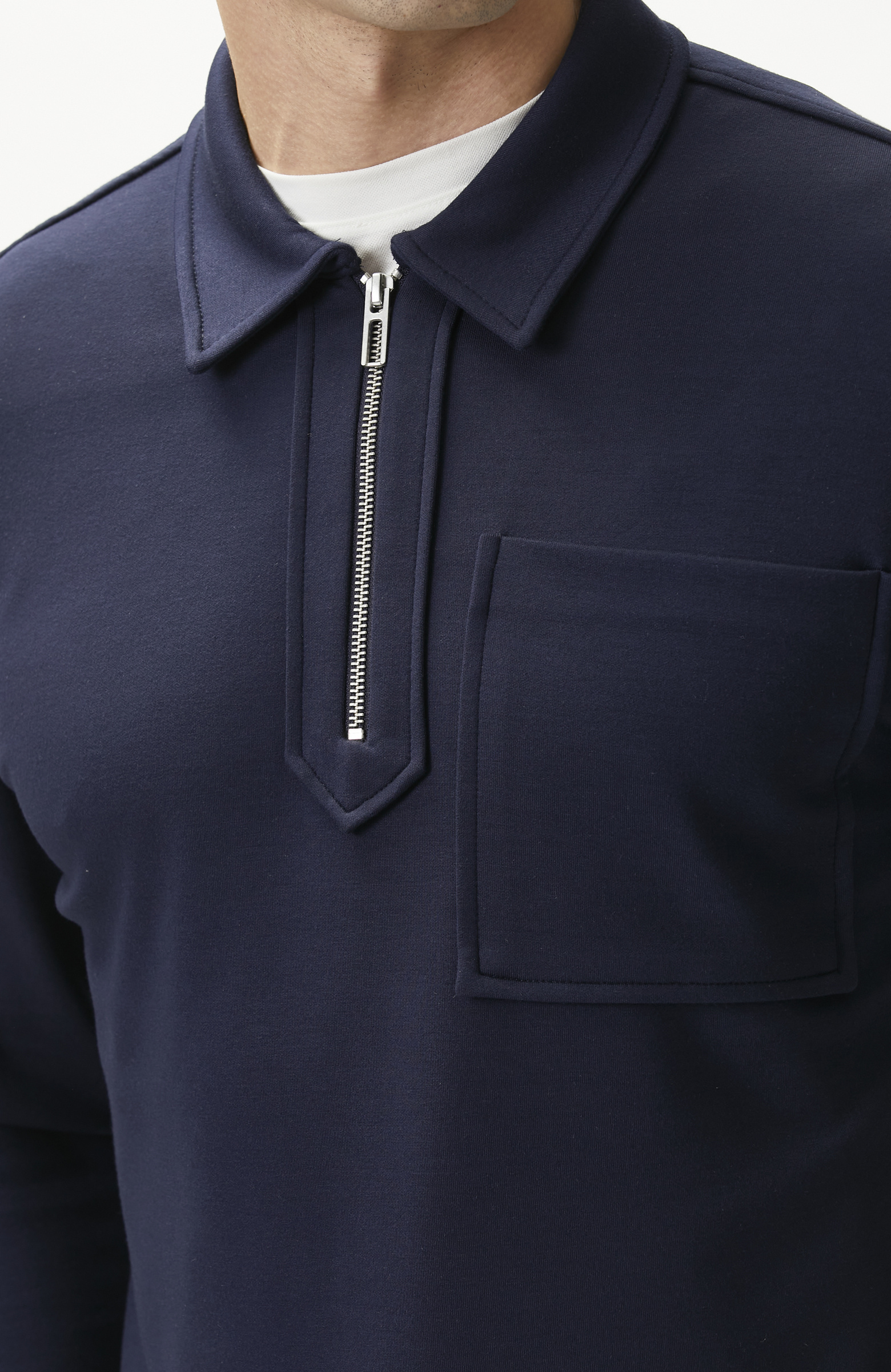 Lacivert Dik Yaka Sweatshirt