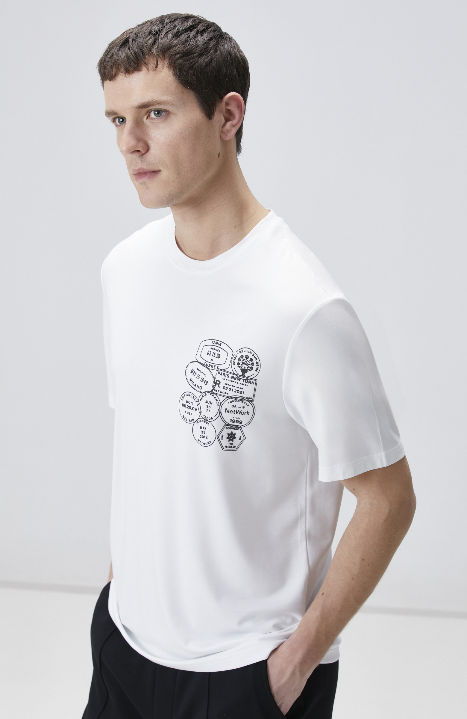 Traveller Beyaz Baskılı T-shirt