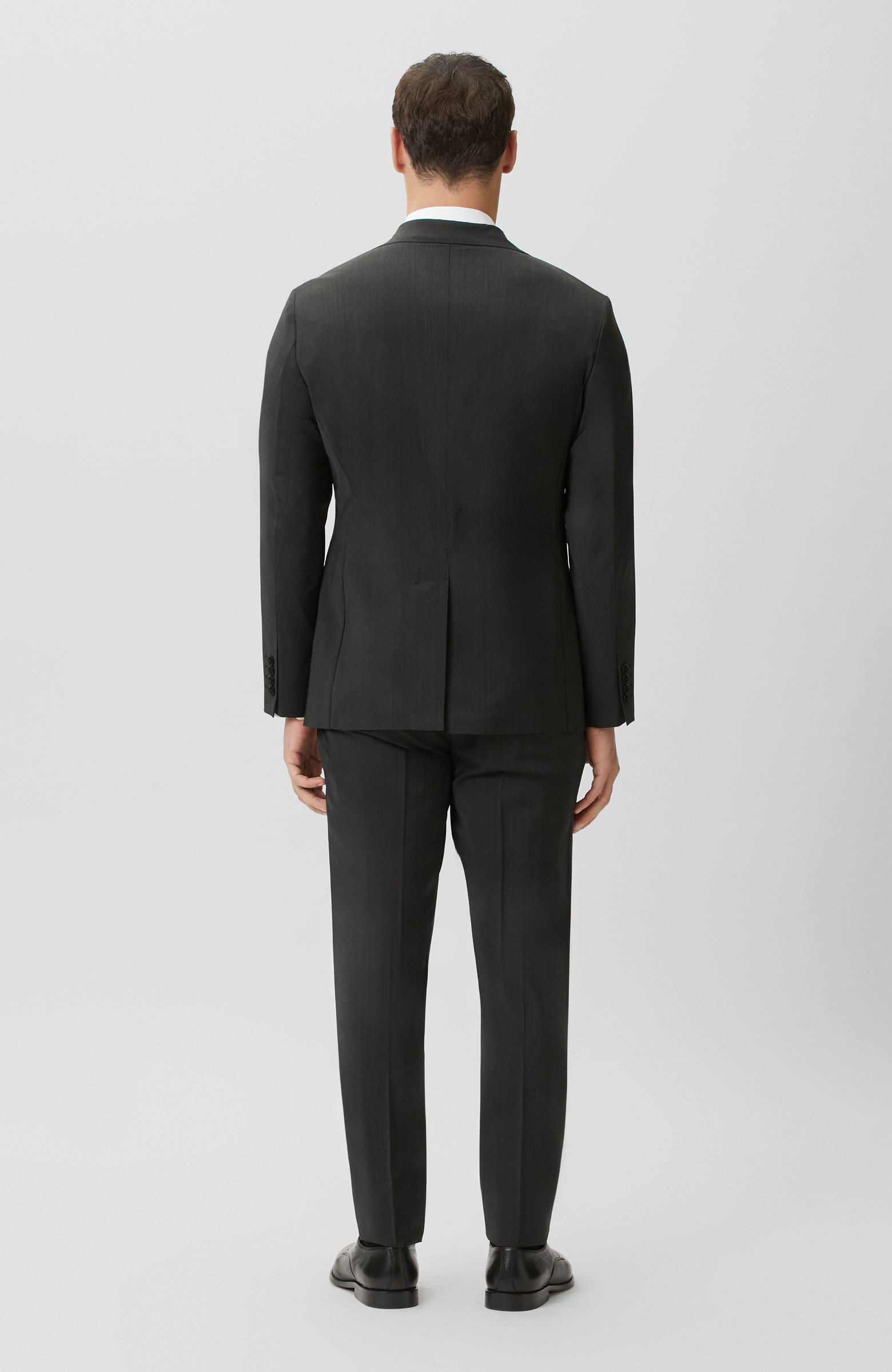 Siyah Çizgili Yün Karışımlı Takım Elbise