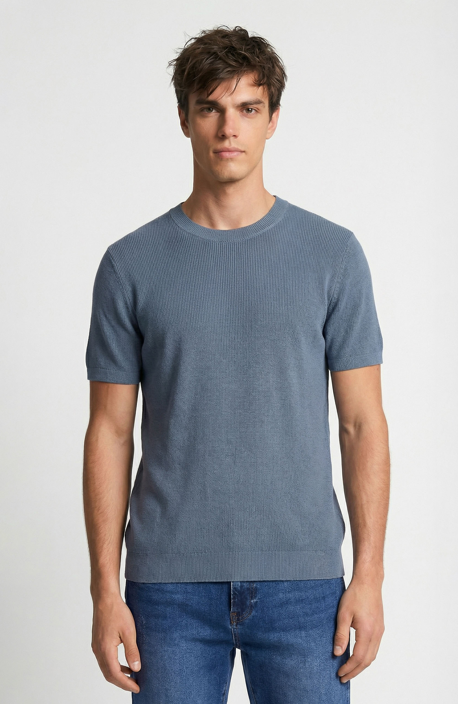 Mavi Pamuk Triko Kazak