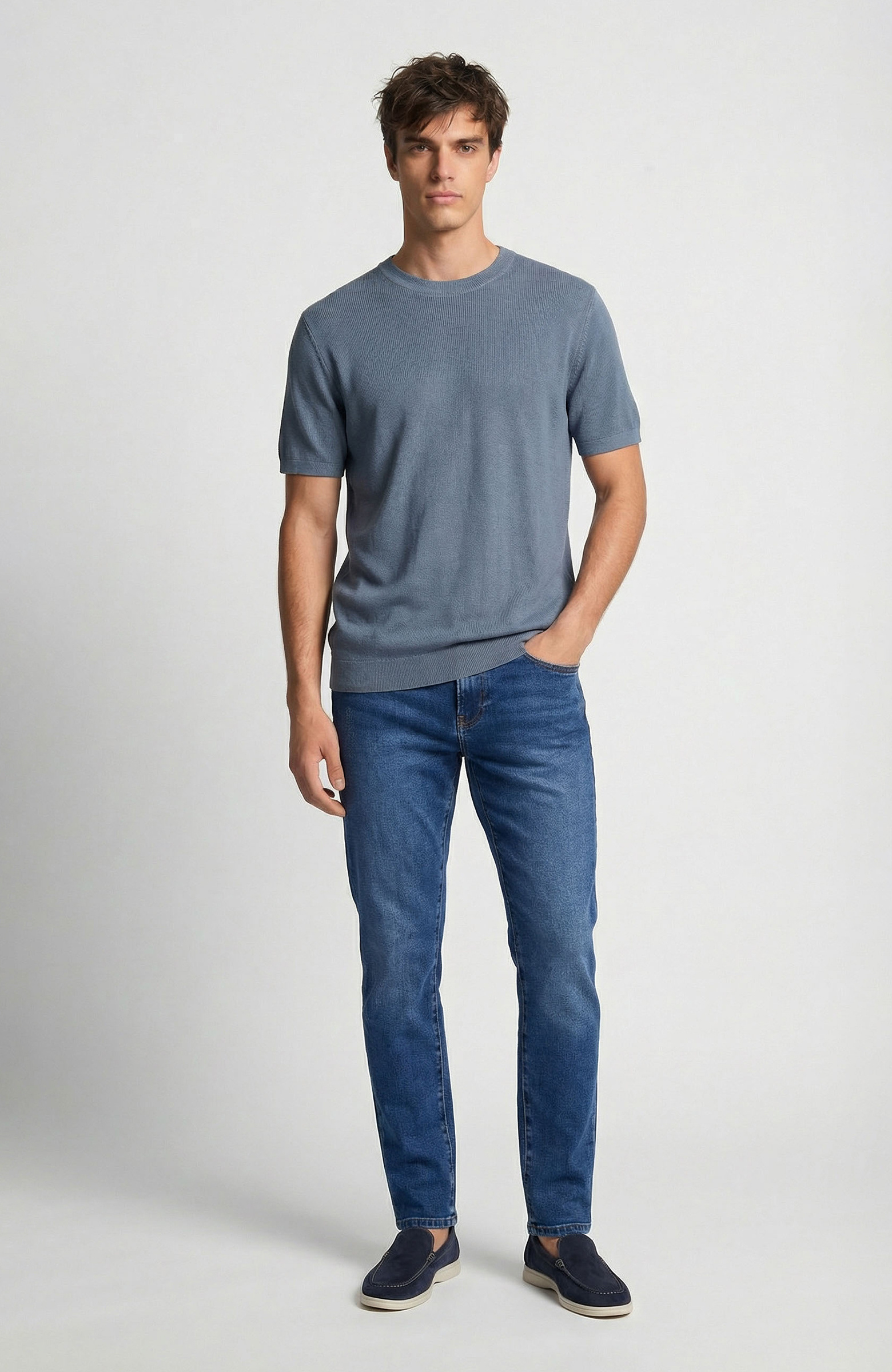 Mavi Pamuk Triko Kazak