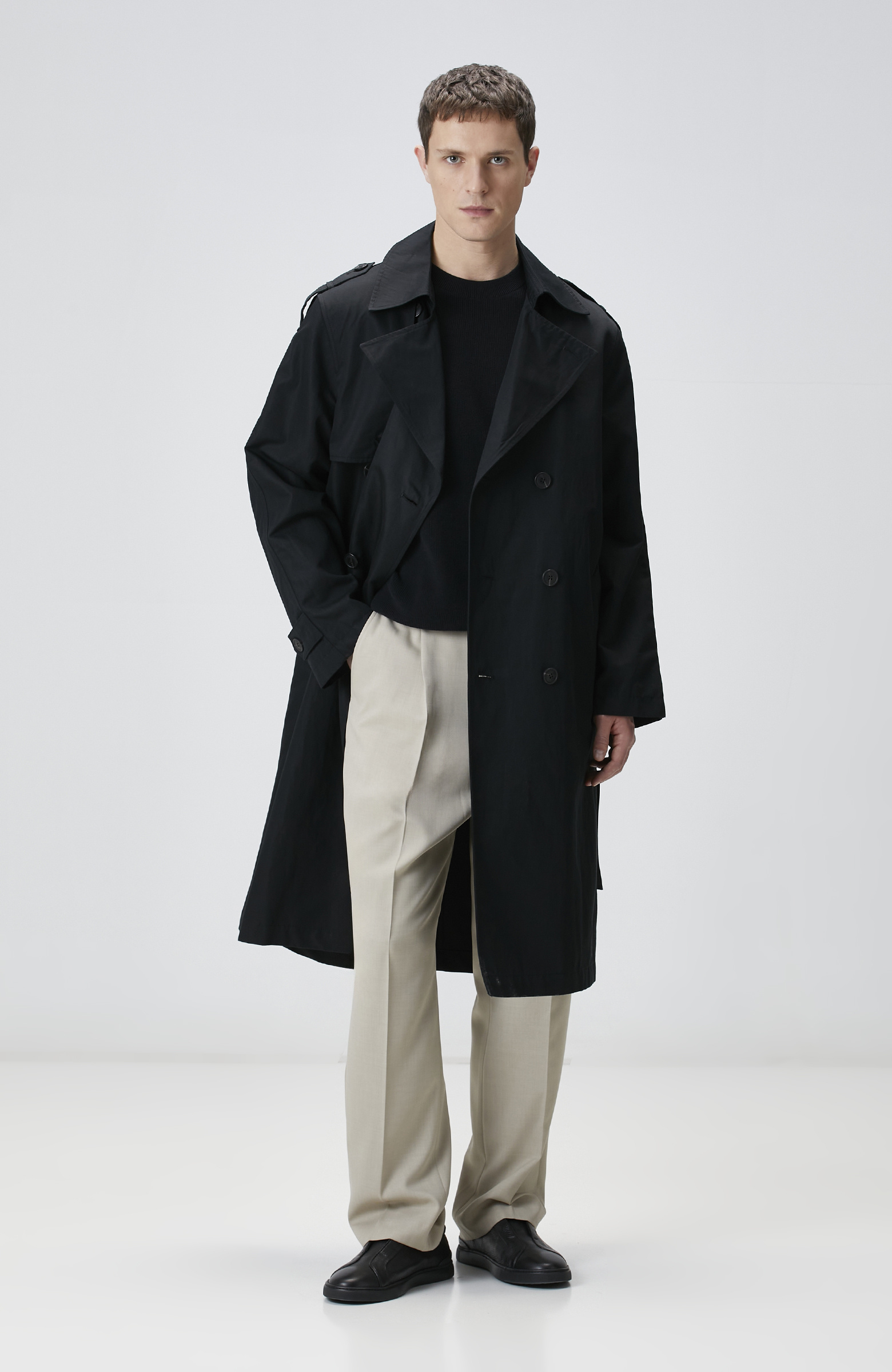 Siyah Pamuk Triko Kazak