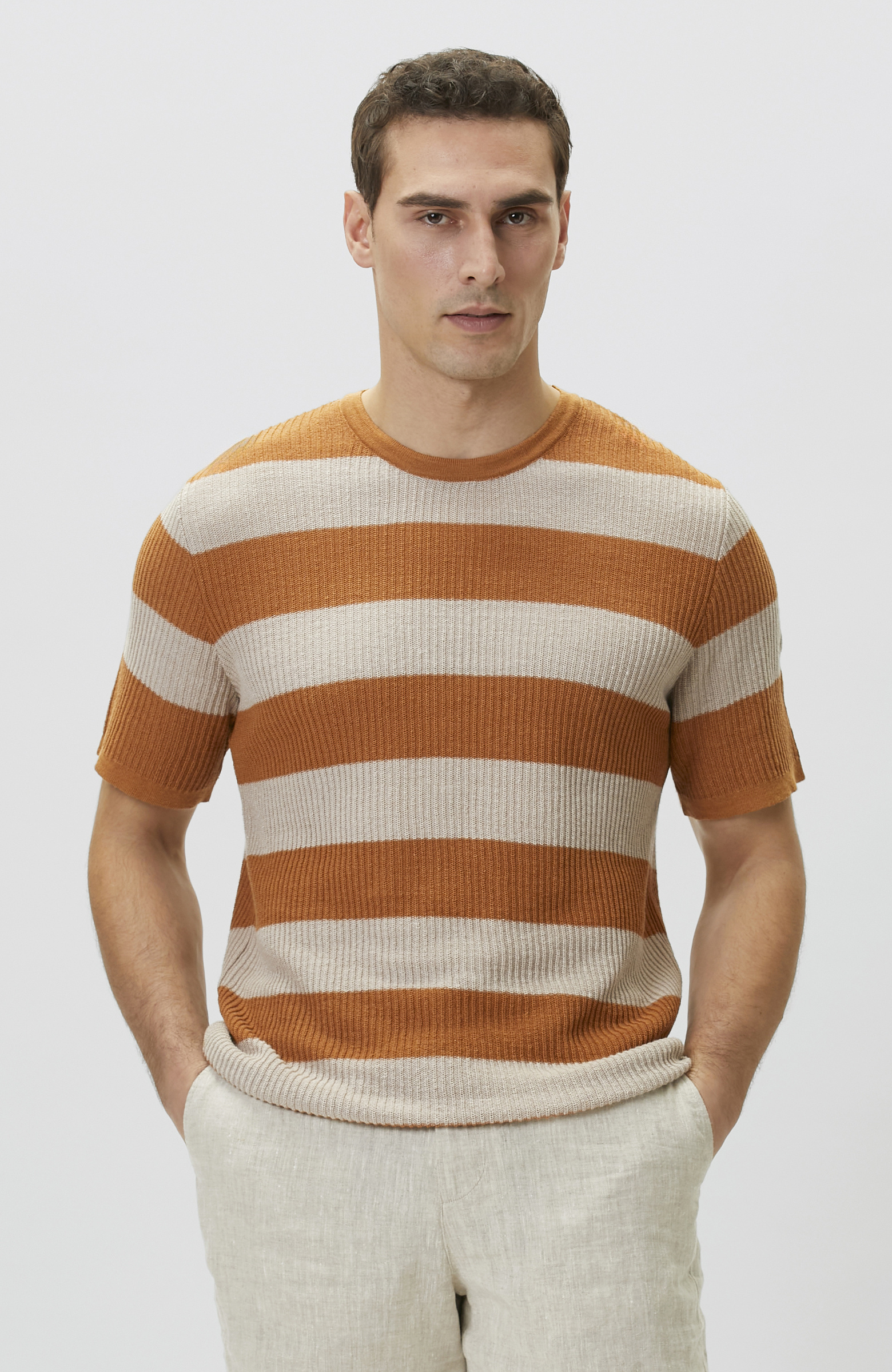 Orange Beige Sweater
