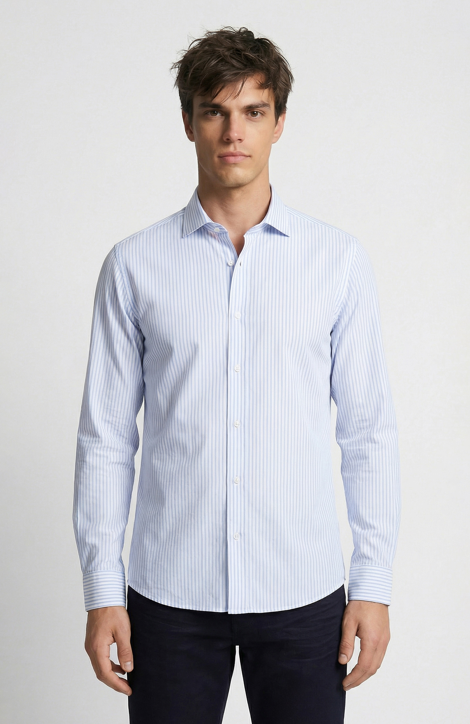 Blue White Limited Striped Non-iron Shirt