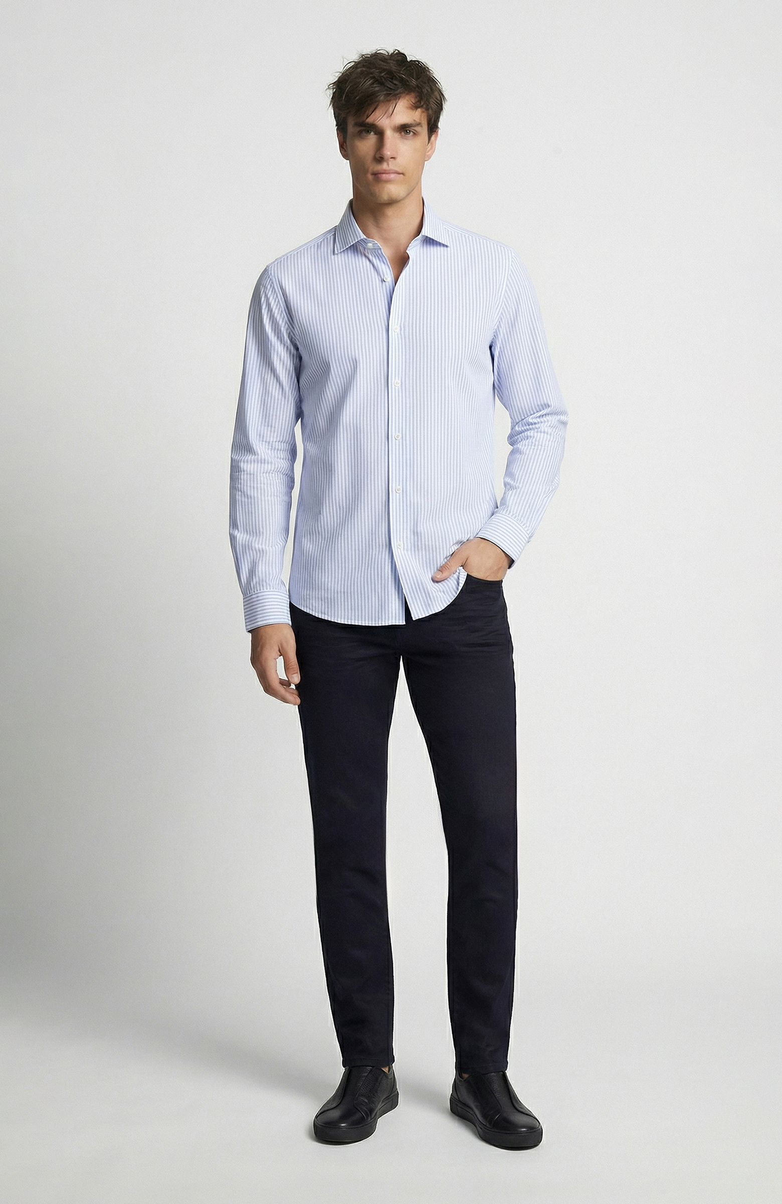 Blue White Limited Striped Non-iron Shirt