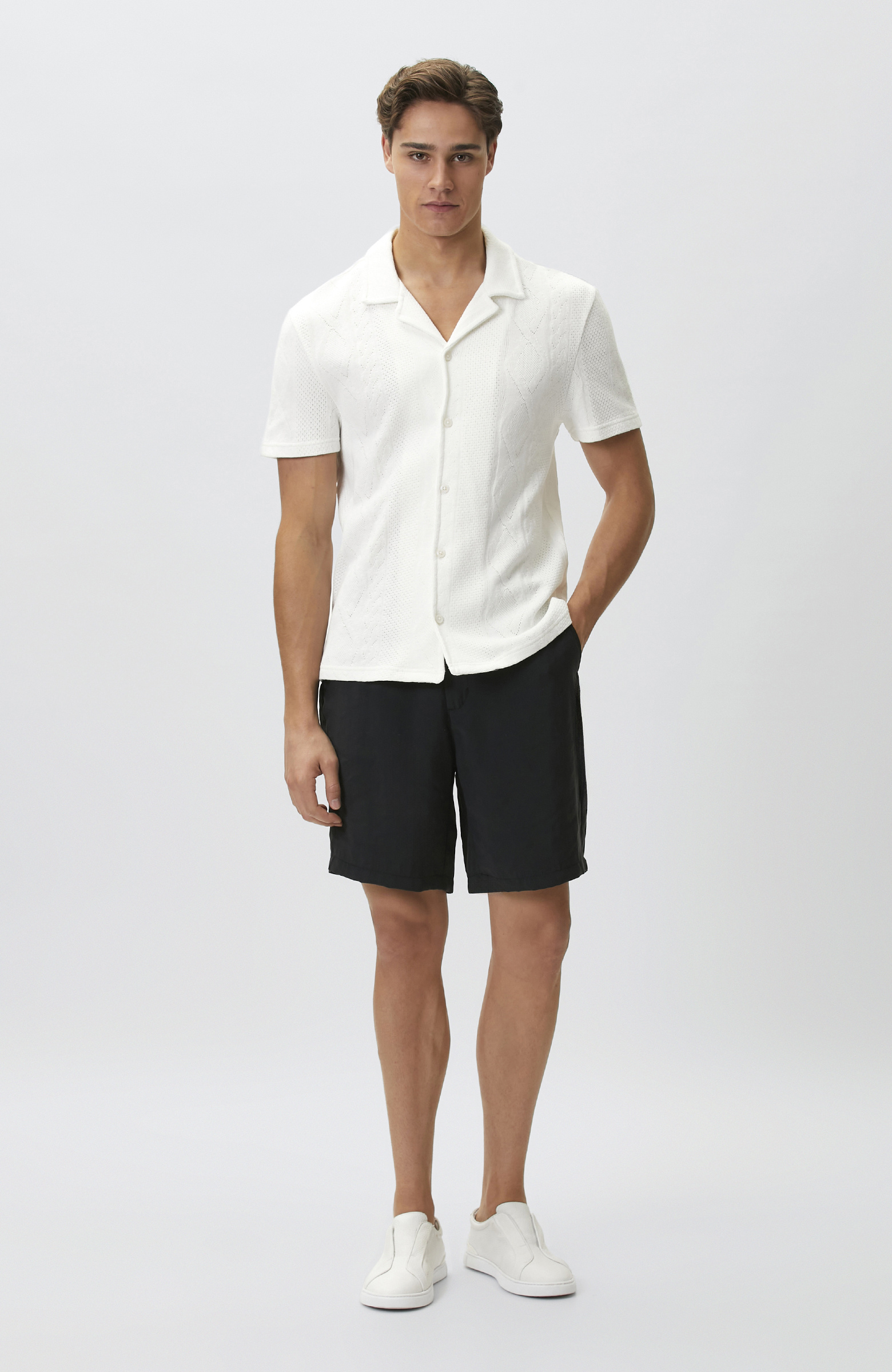 Siyah Slim Fit Modal Şort