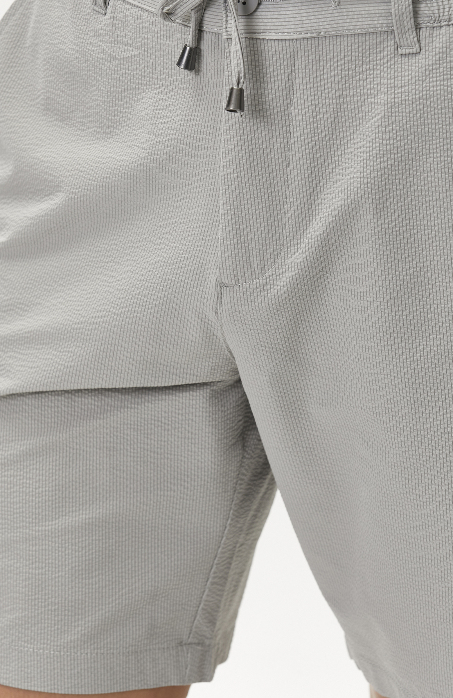 Gri Slim Fit Teknik Kumaş Duble Paça Şort