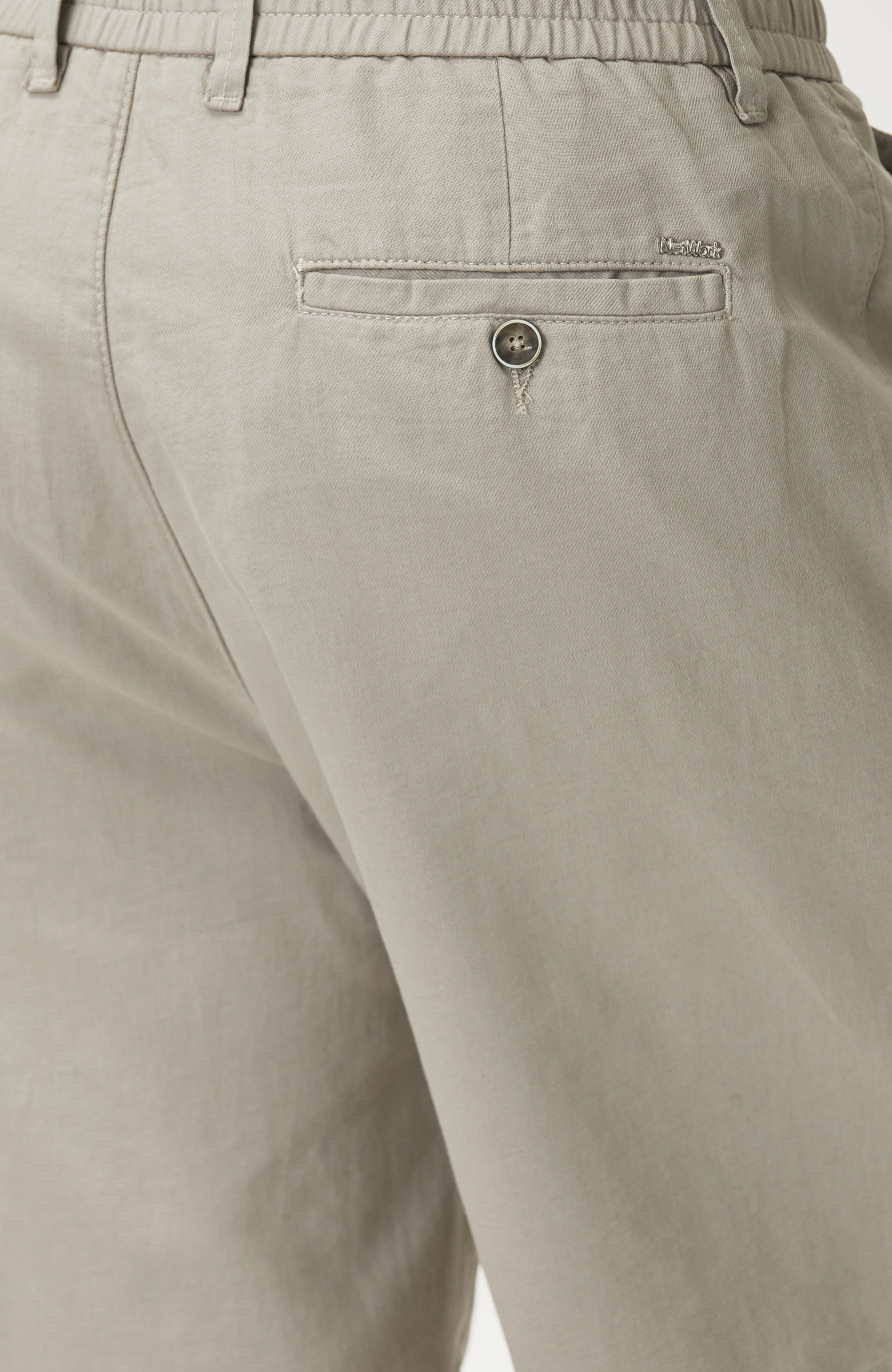 Slim Fit Vizon Keten Karışımlı Dokuma Şort